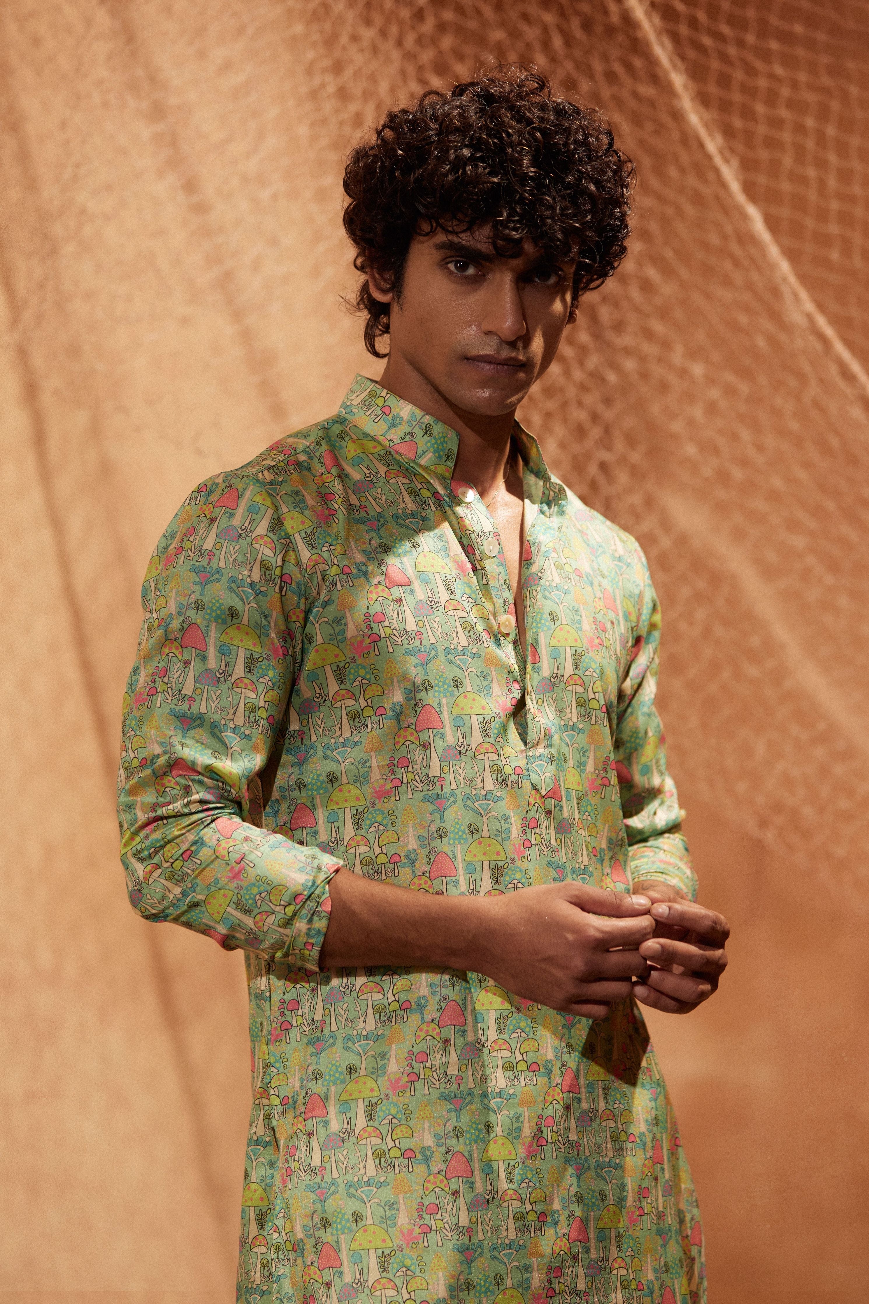 Mushroom Garden Printed Kurta