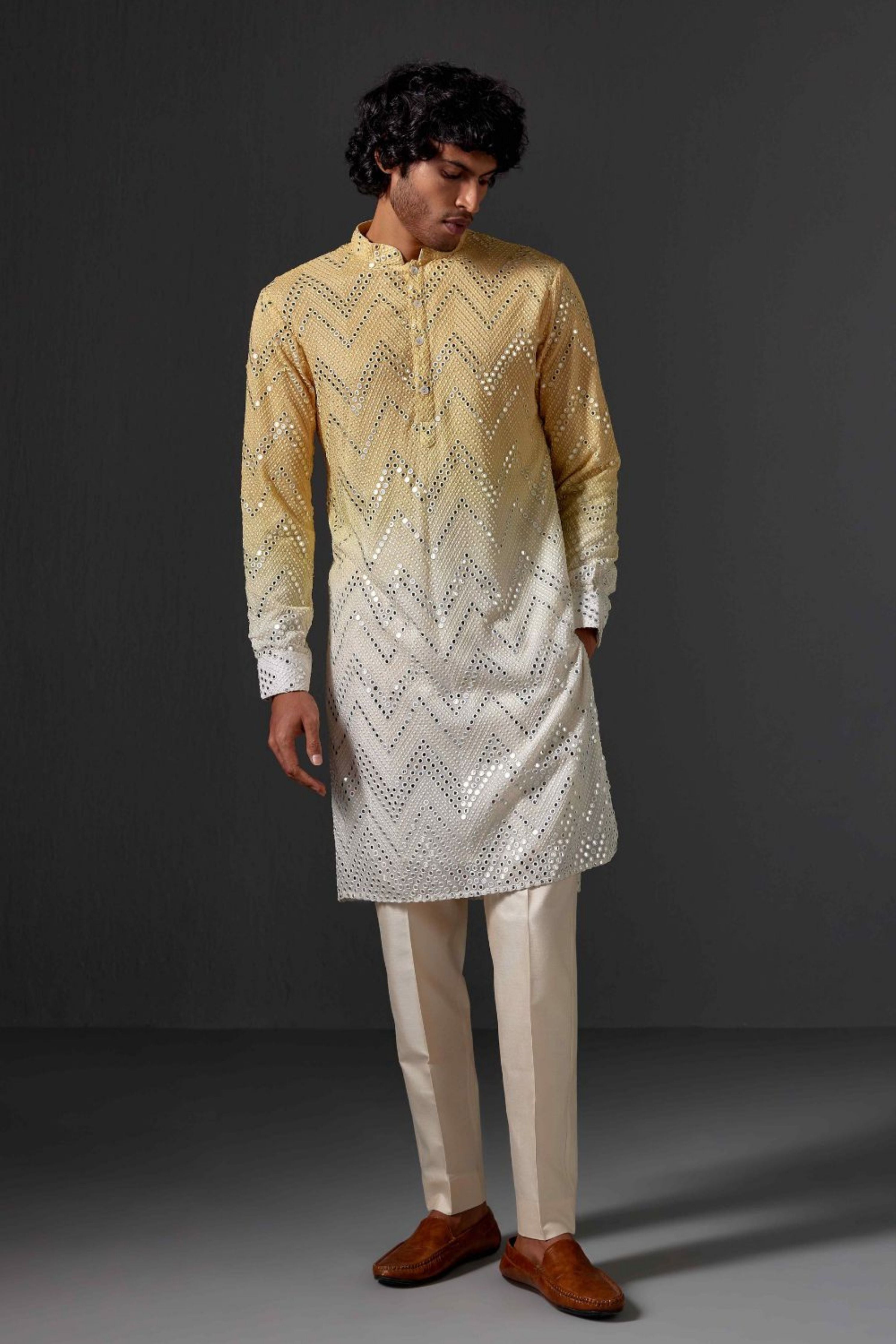 Nilay Yellow Chikankari Kurta Set