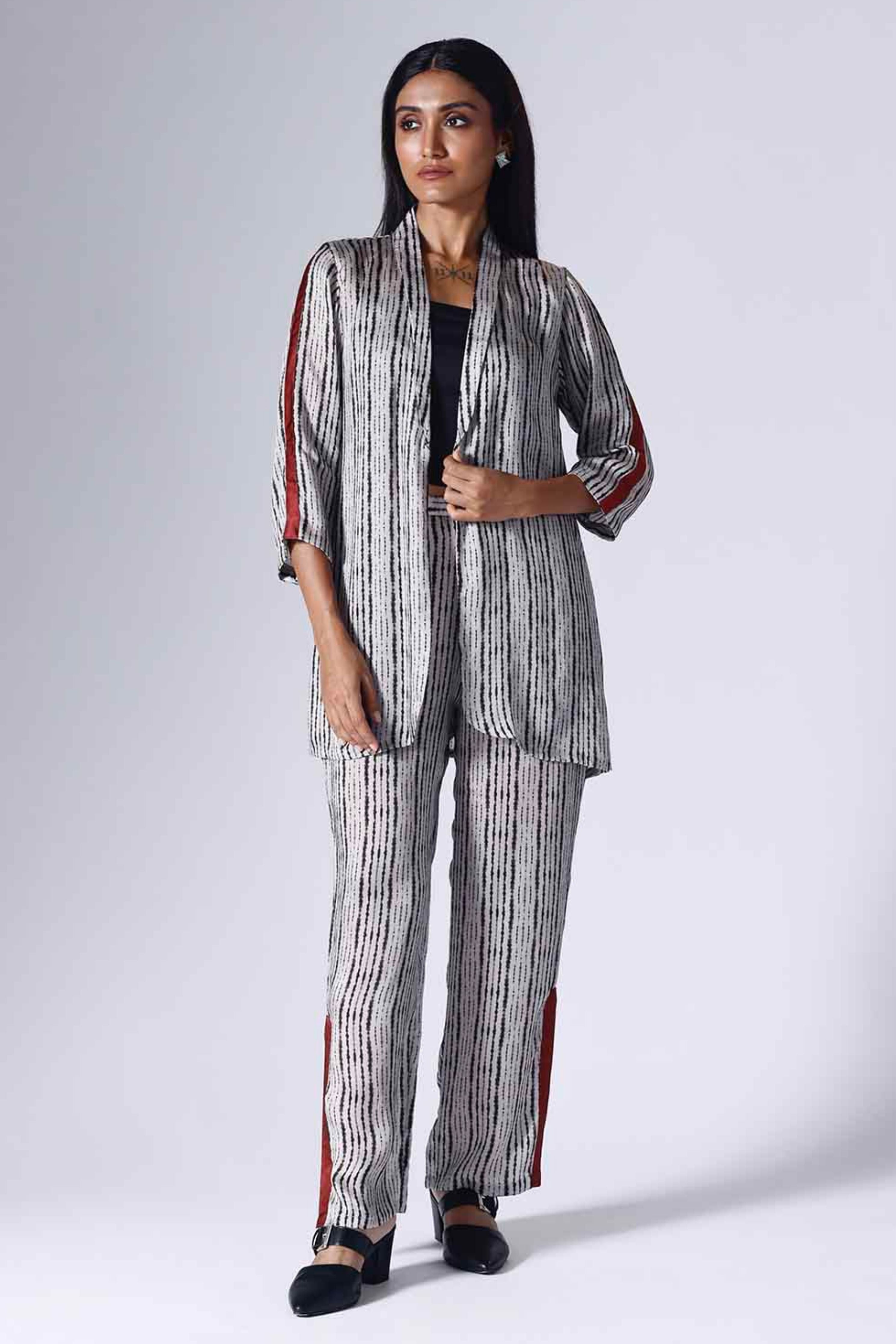 Shibori Monochrome Jacket Co-Ord Set