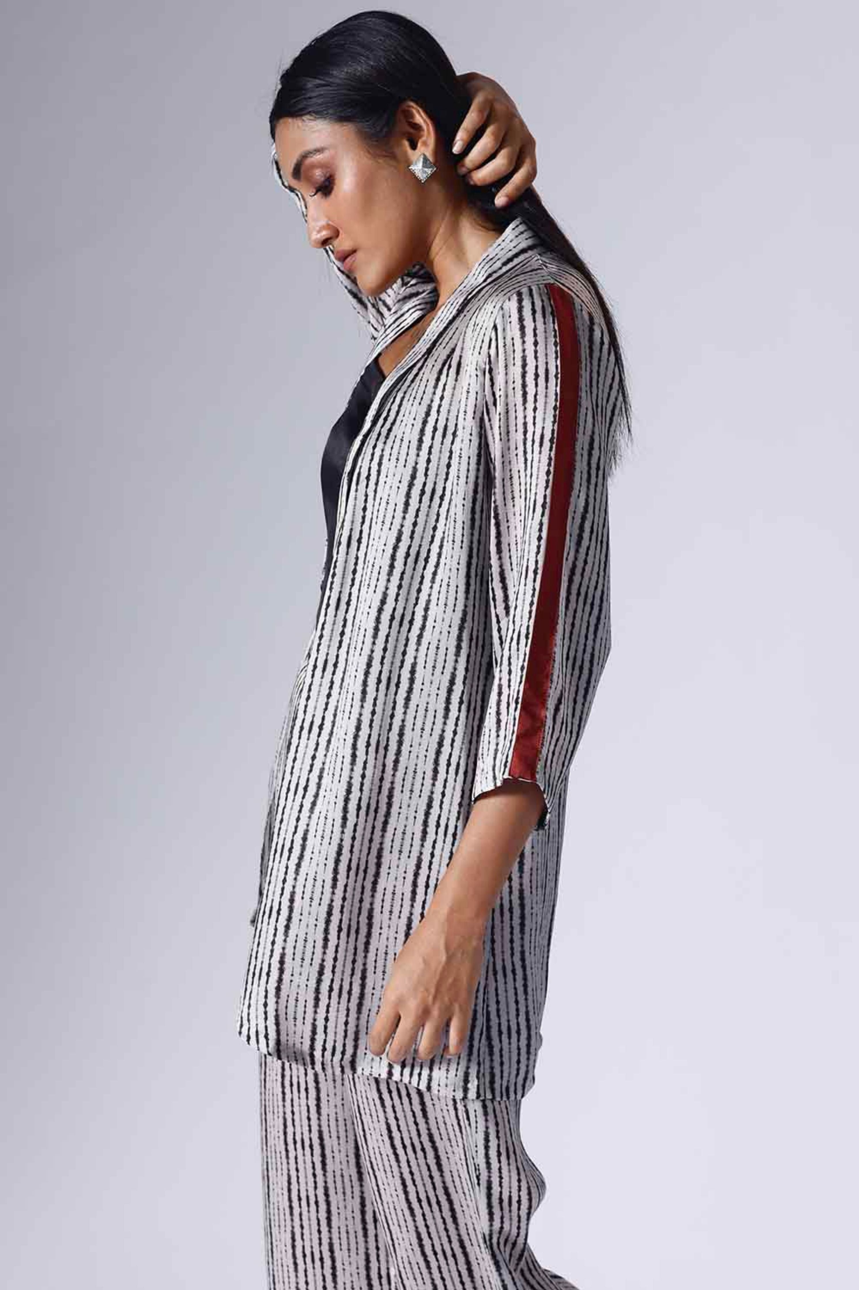 Shibori Monochrome Jacket Co-Ord Set