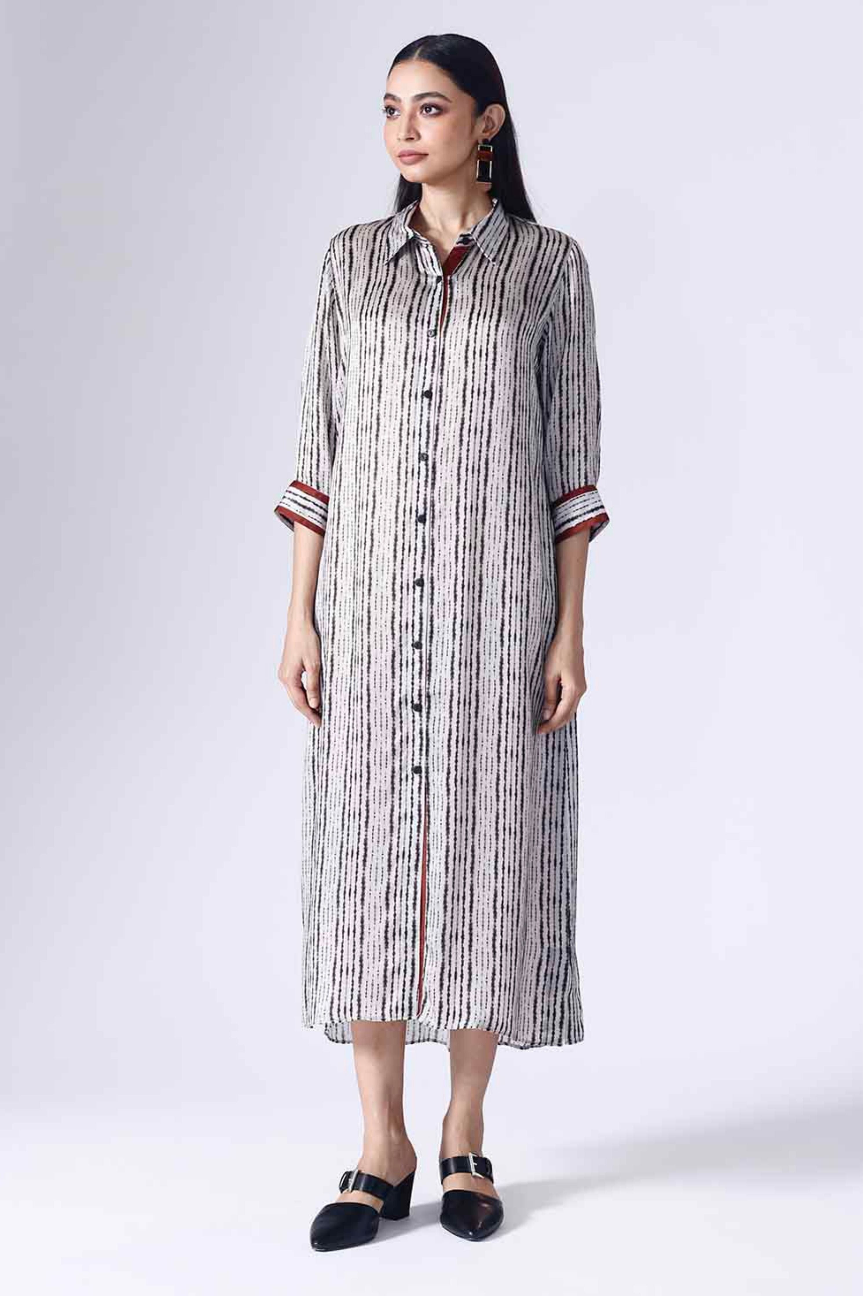 Shibori Monochrome Long Coordinated Set
