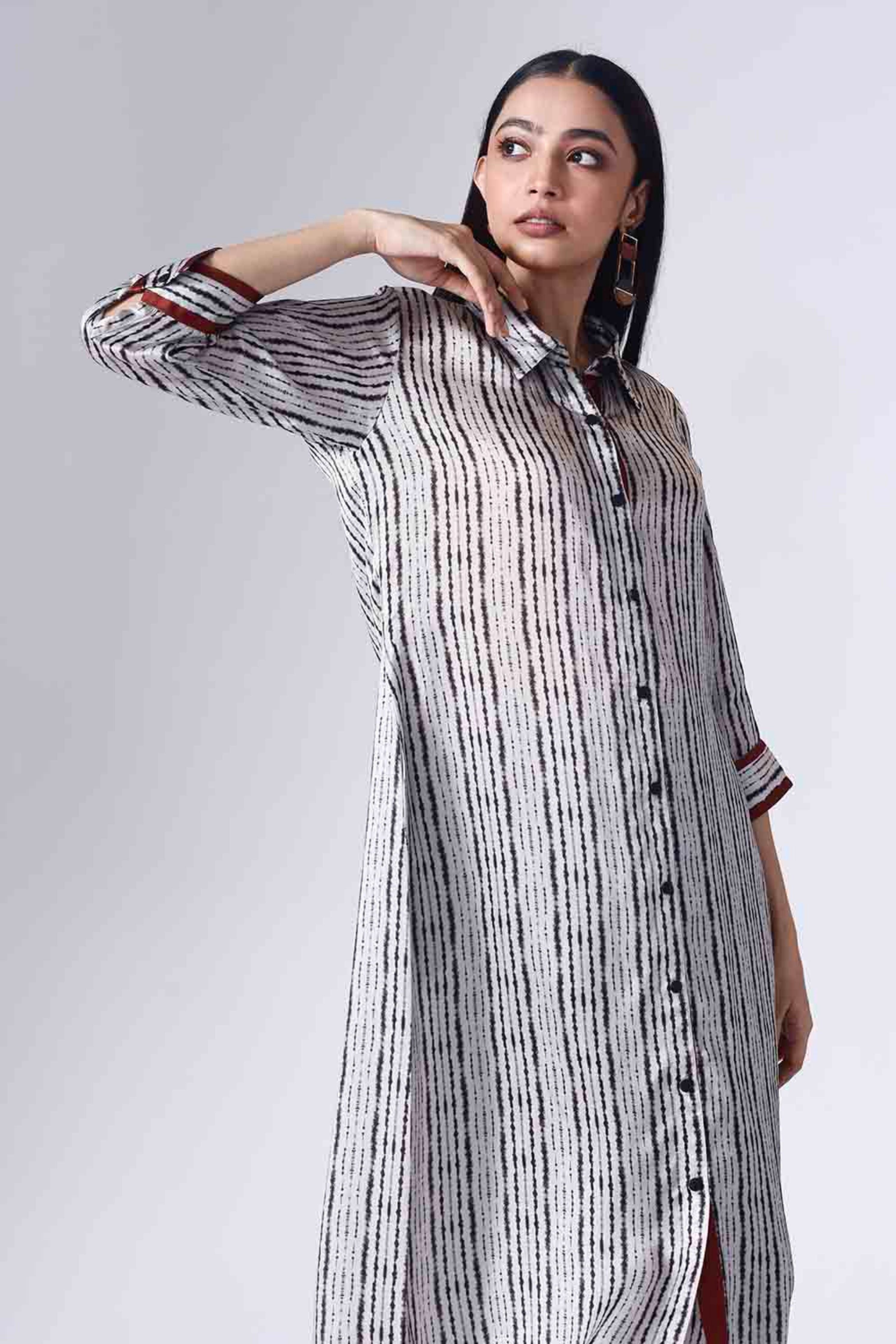 Shibori Monochrome Long Coordinated Set