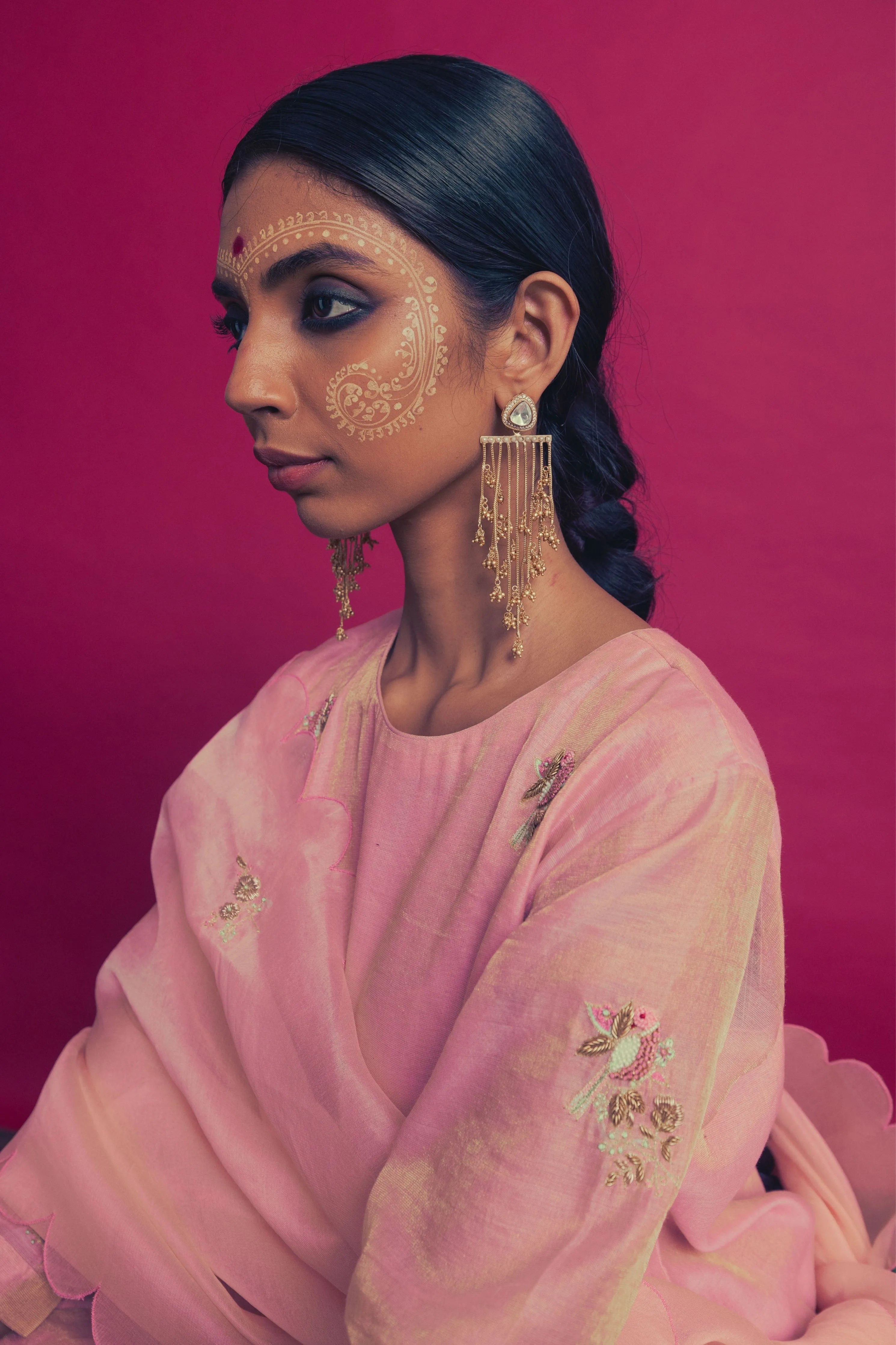 Gulabi Saanjh Garara Odhni Set