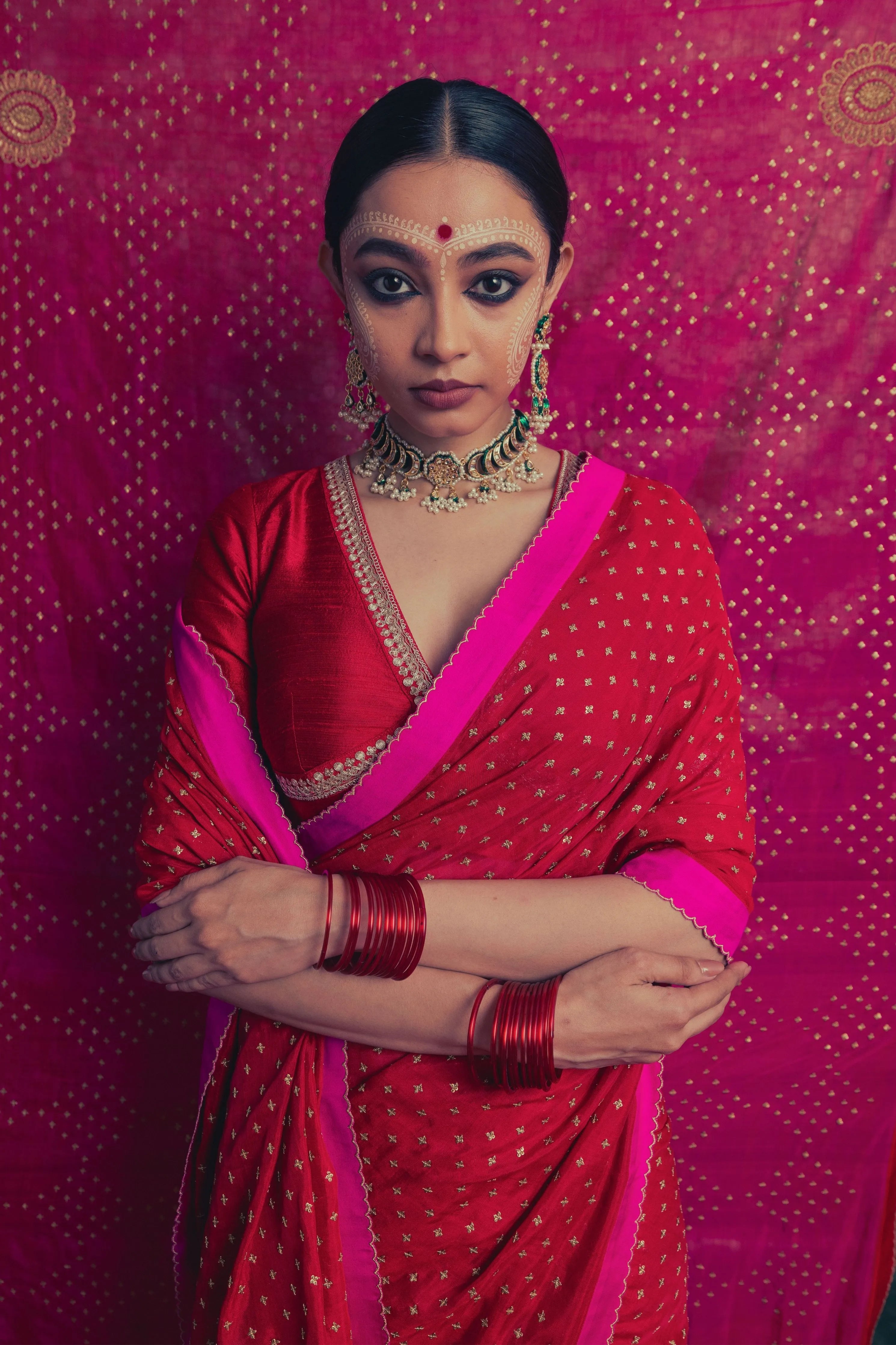 Laal Sitara Saree & Blouse