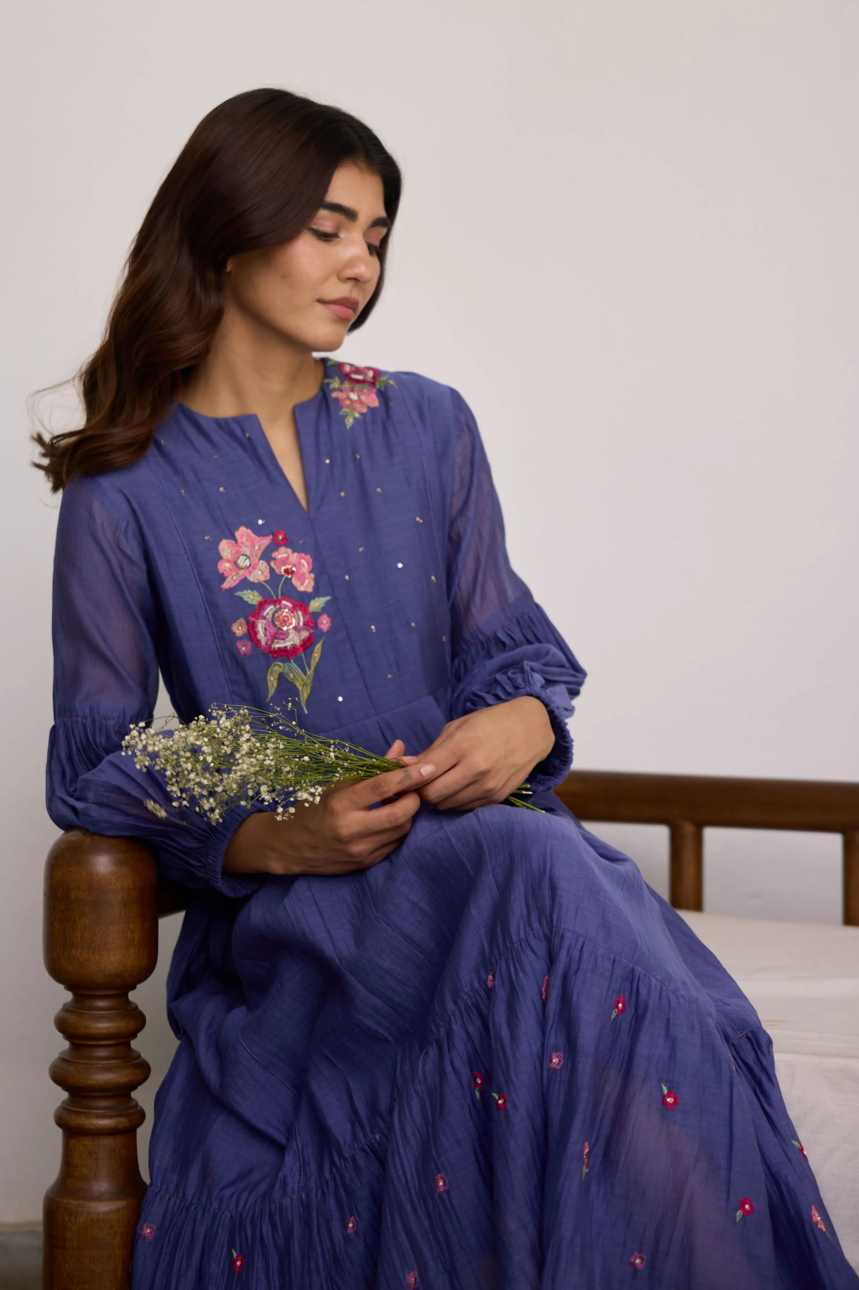 Blue Rosette Dress