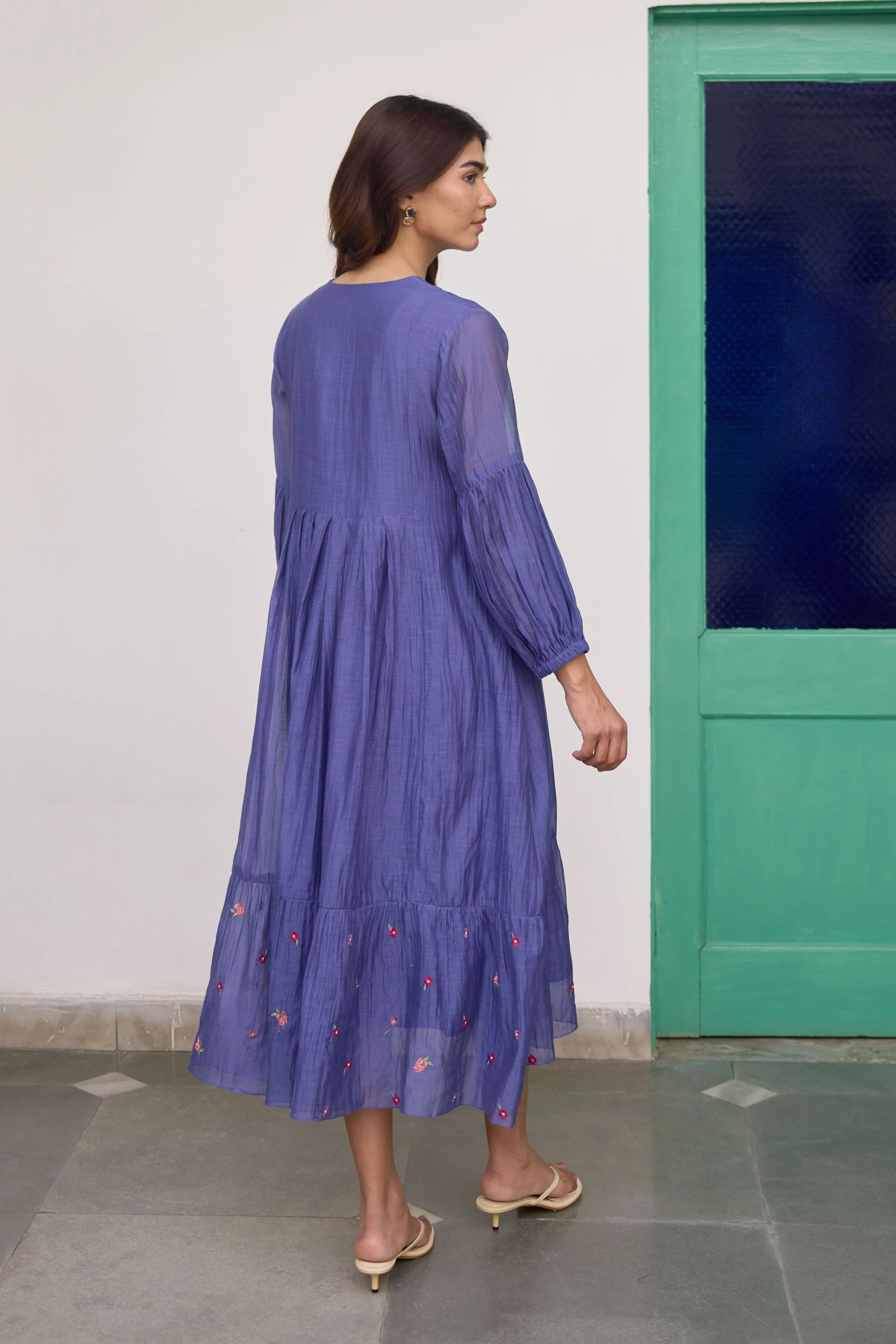 Blue Rosette Dress