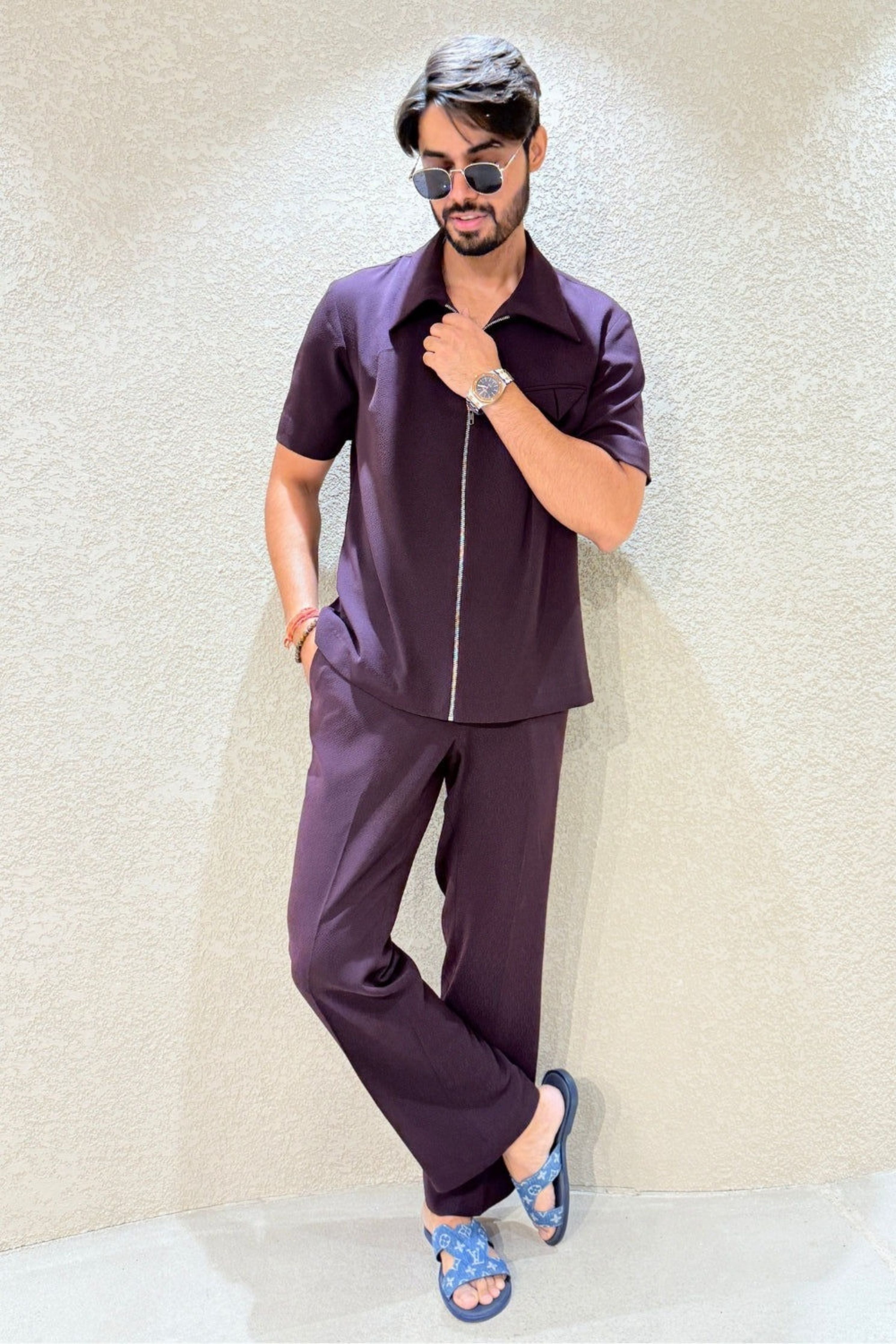 Noir Plum Zipper Co-Ord Set