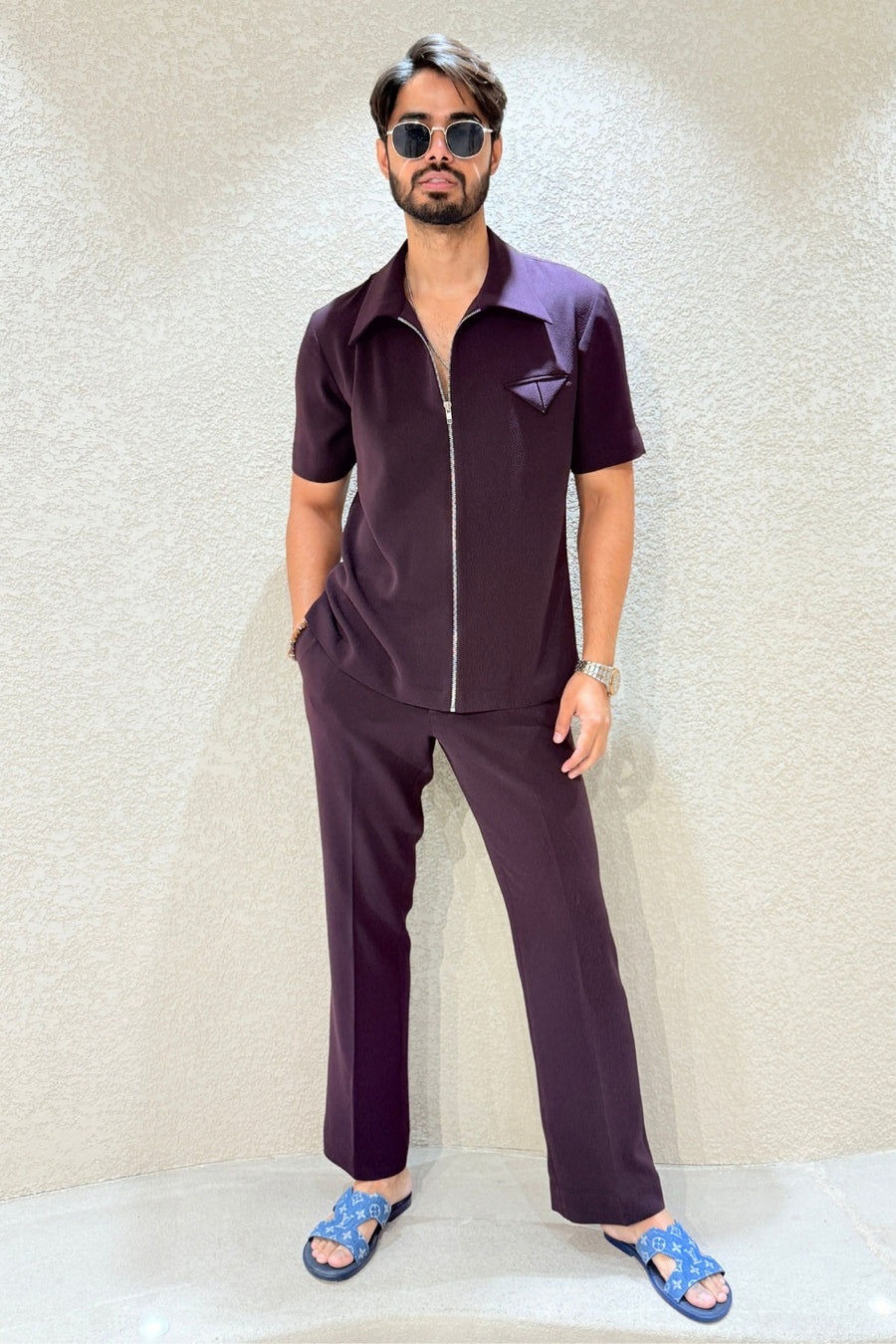 Noir Plum Zipper Co-Ord Set