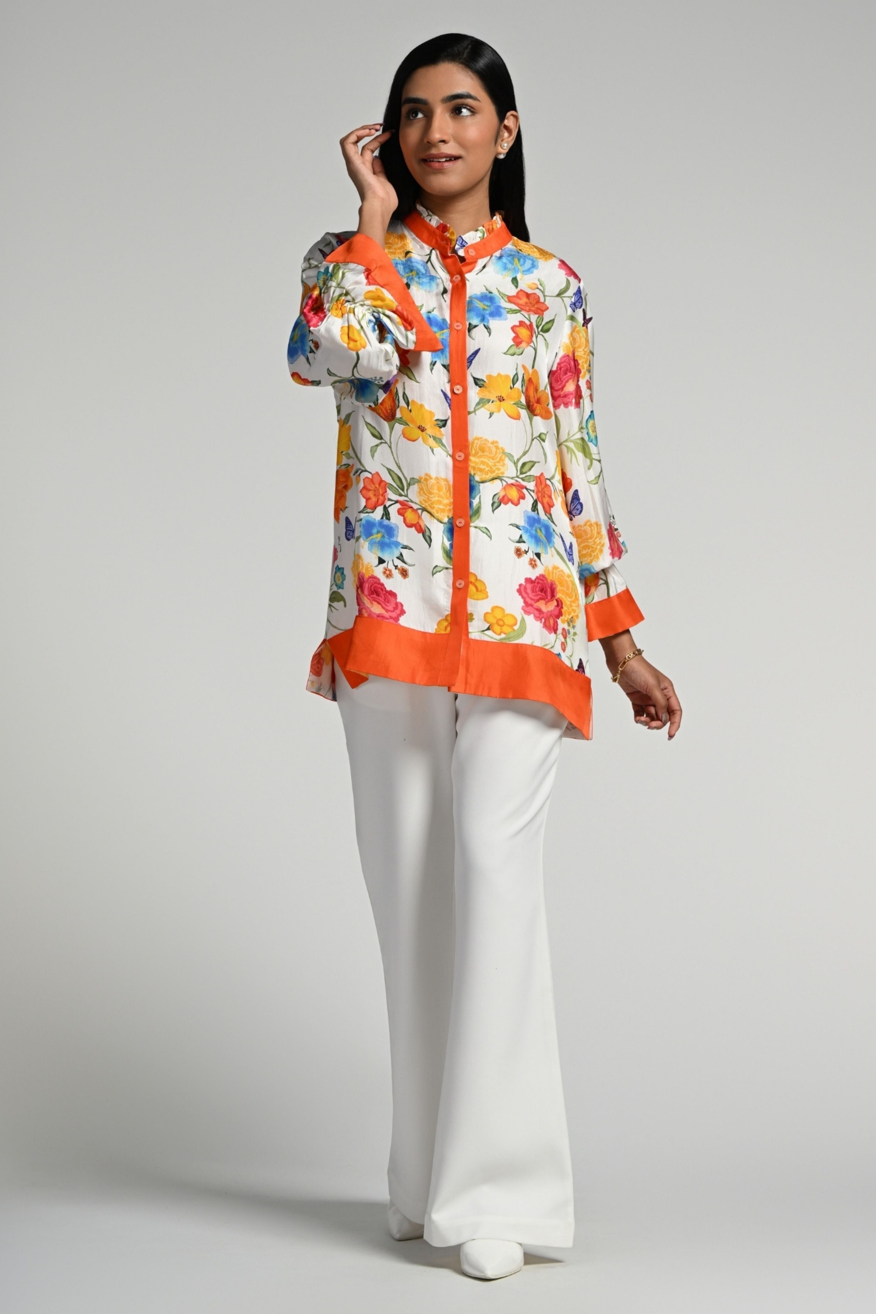 Papillion Garden Silk Shirt