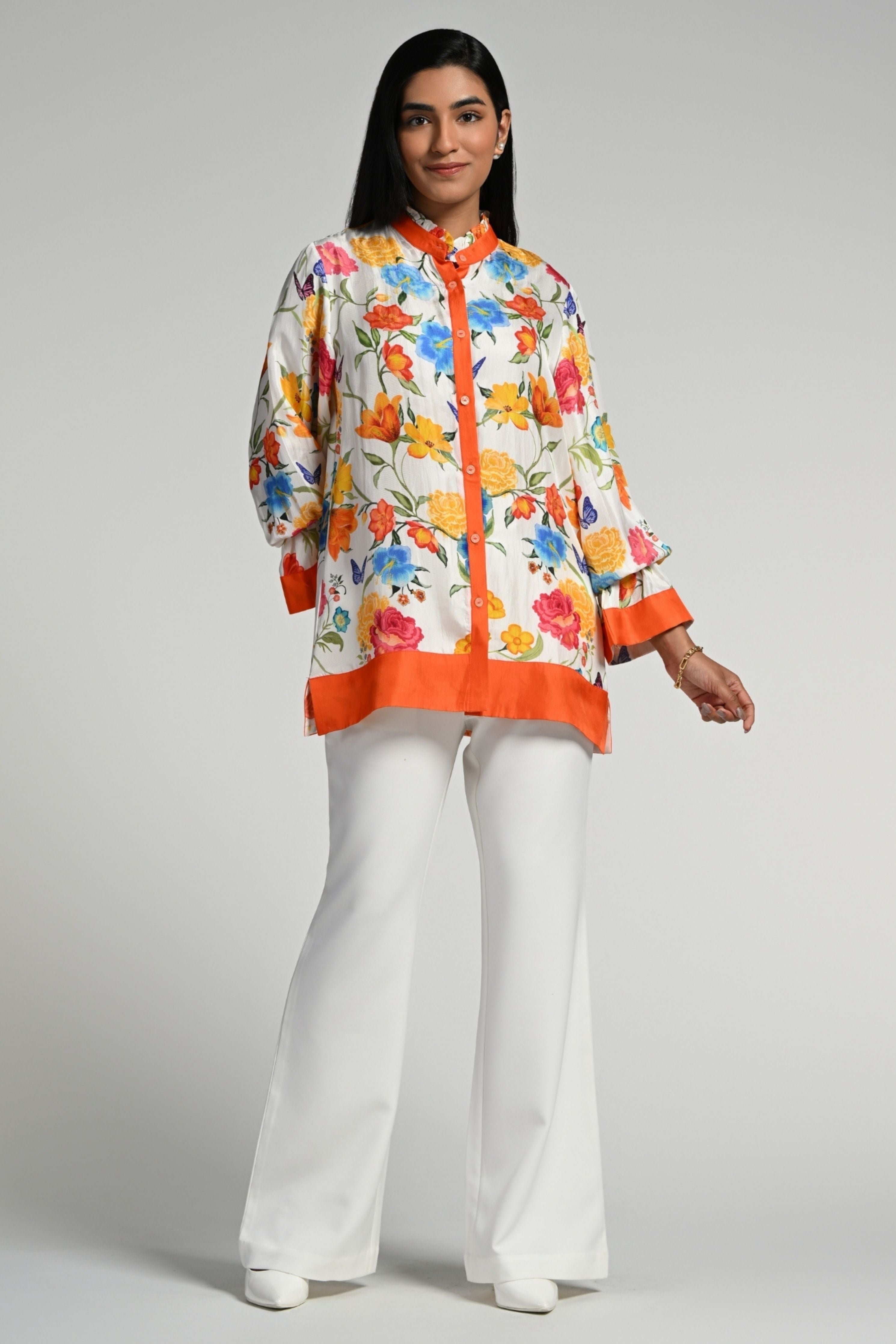 Papillion Garden Silk Shirt