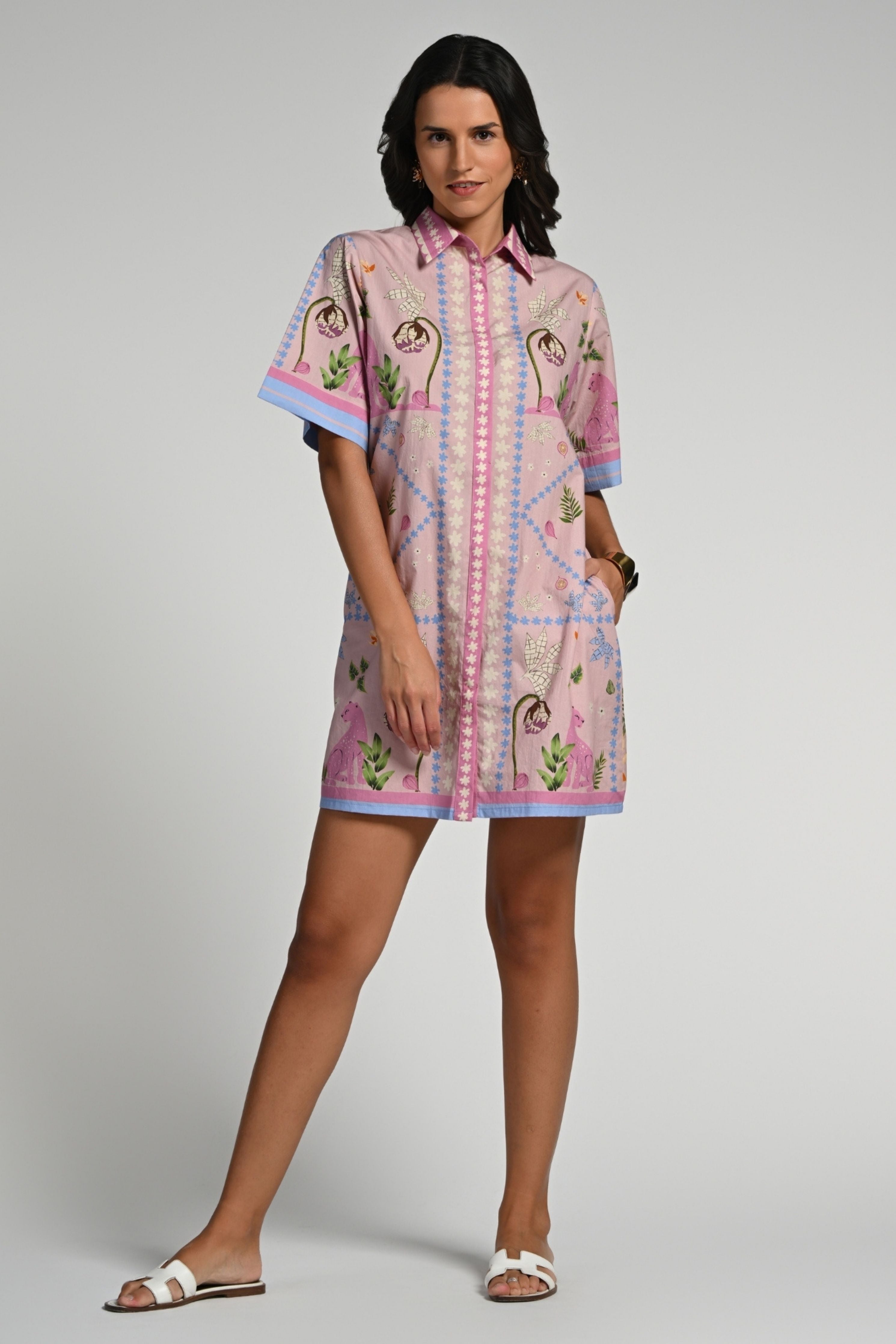 Jungle Daydream Cotton Short  Dress