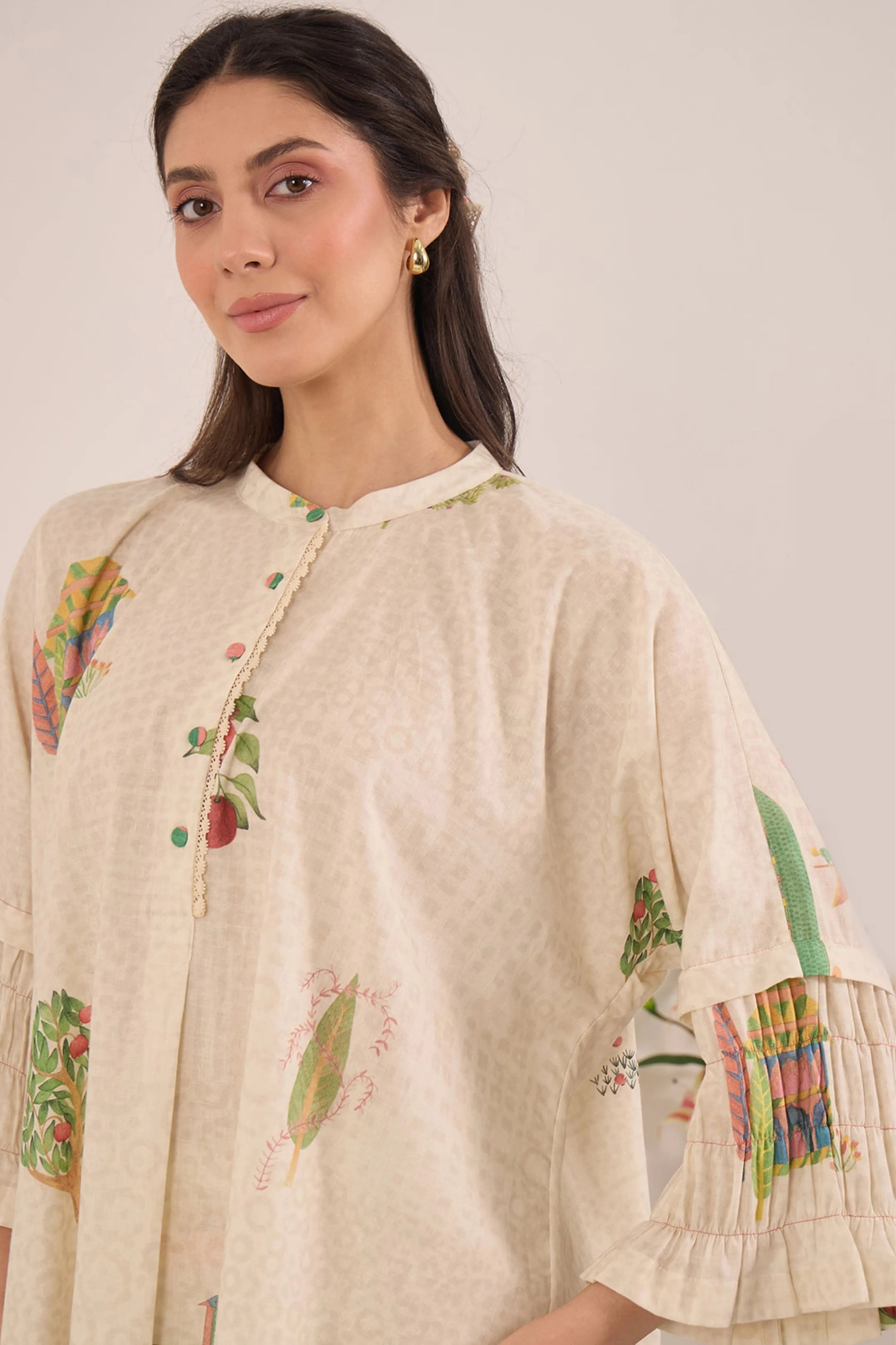 Gulposh Cotton Raglan Sleeve With Boat Pant Co-Ord Set