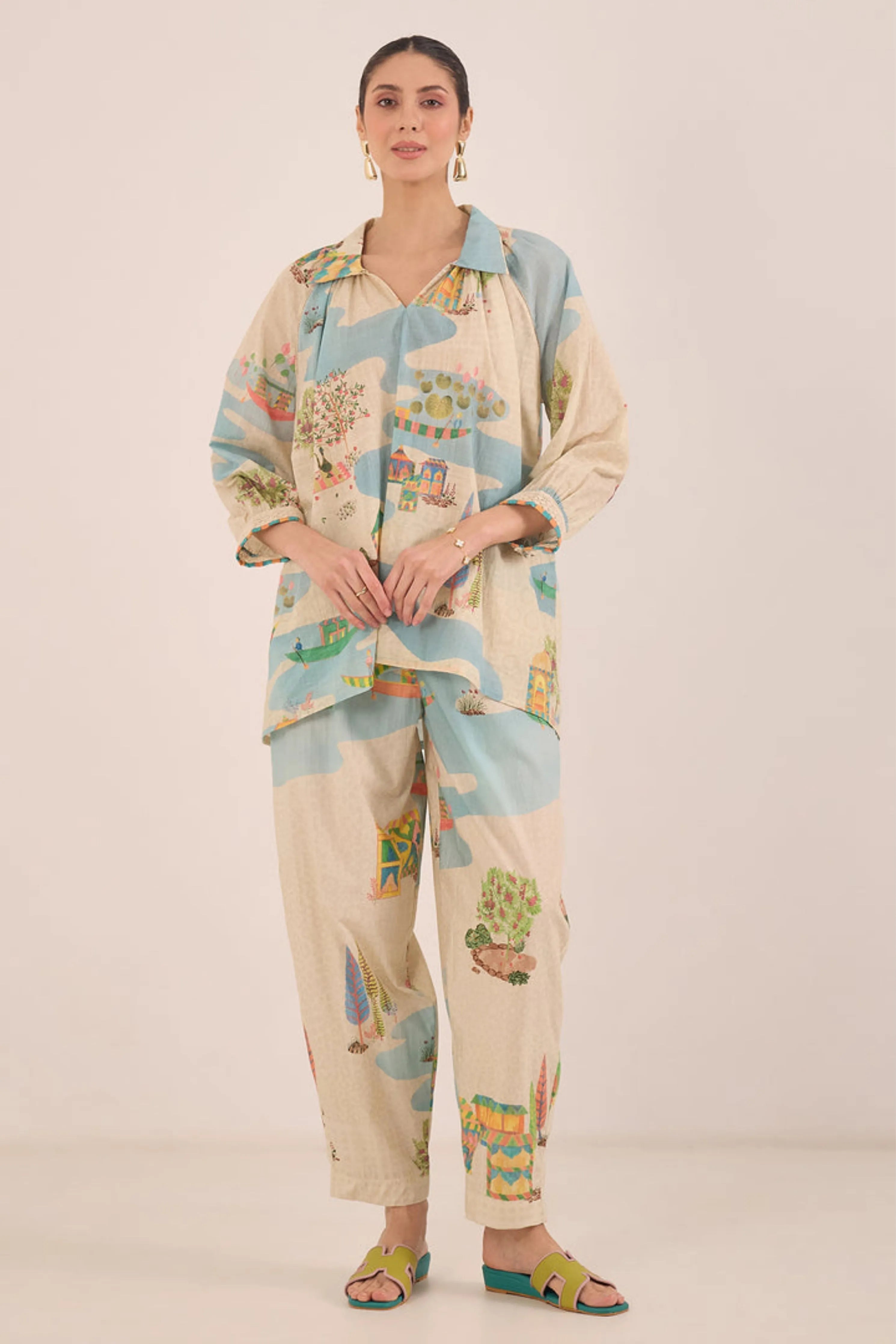 Safar Raglan  Boat Pant Co-Ord Set