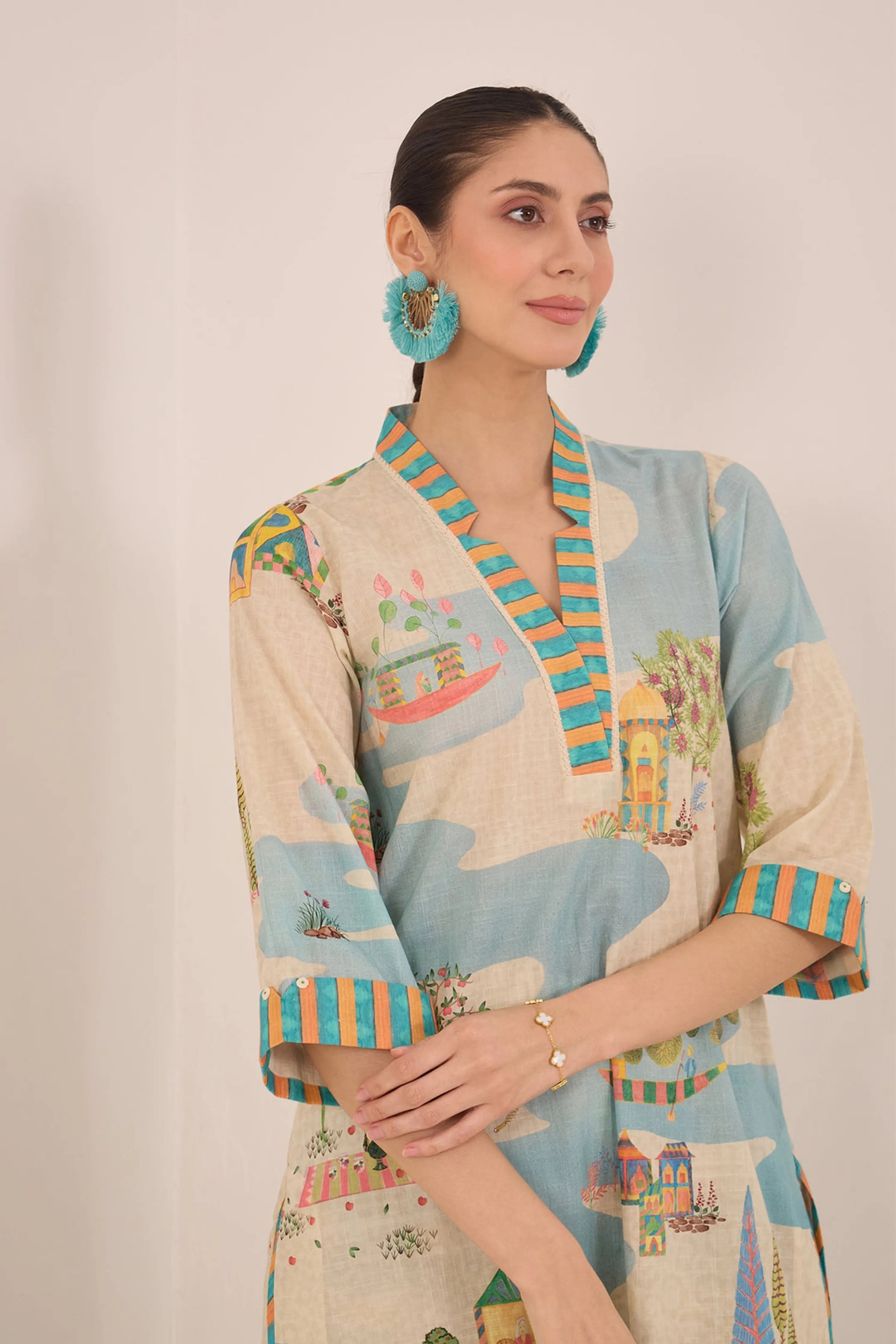 Safar V-Neck Kurta Co-Ord Set