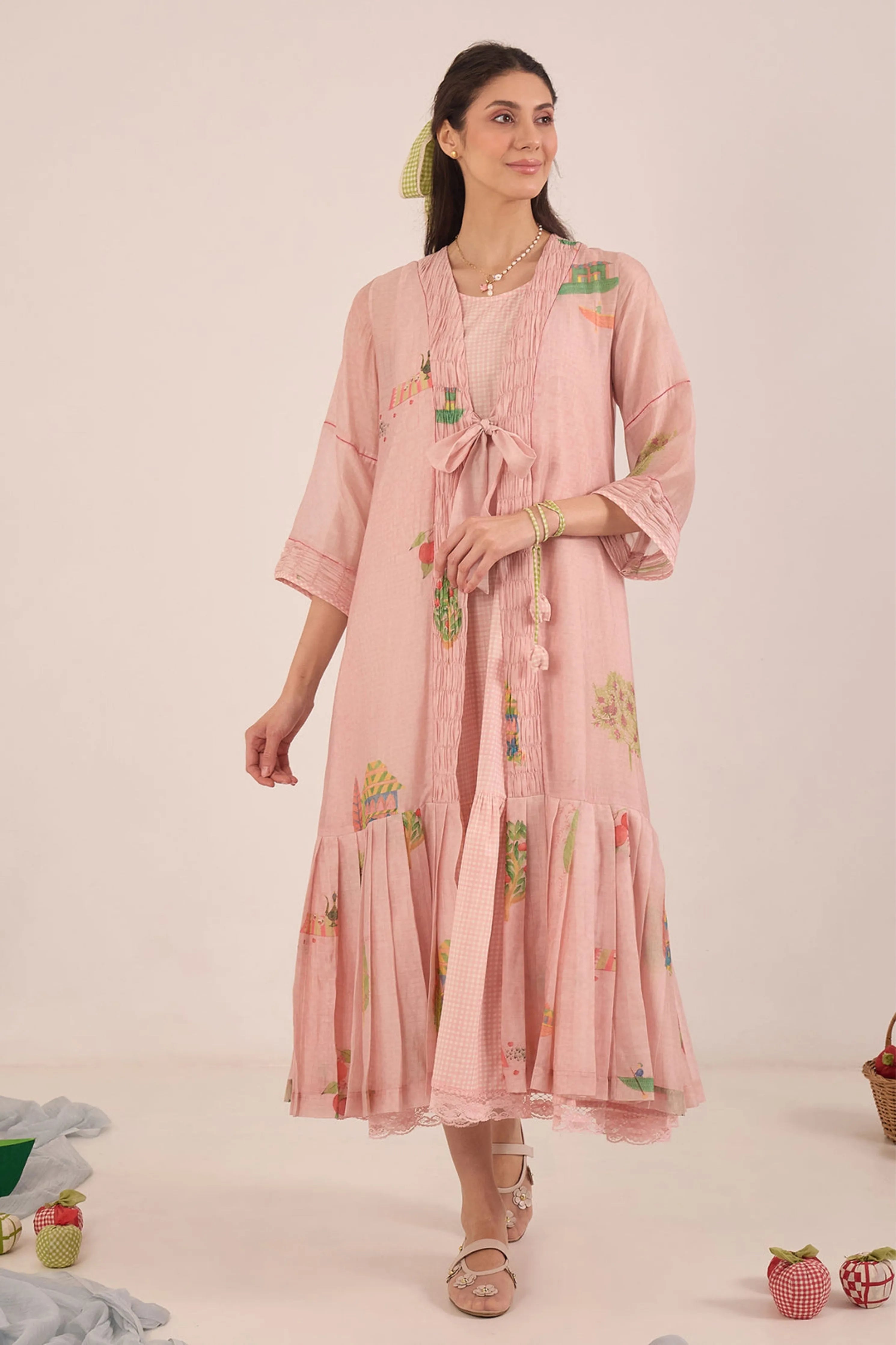 Gulposh Pleated Jacket Dress