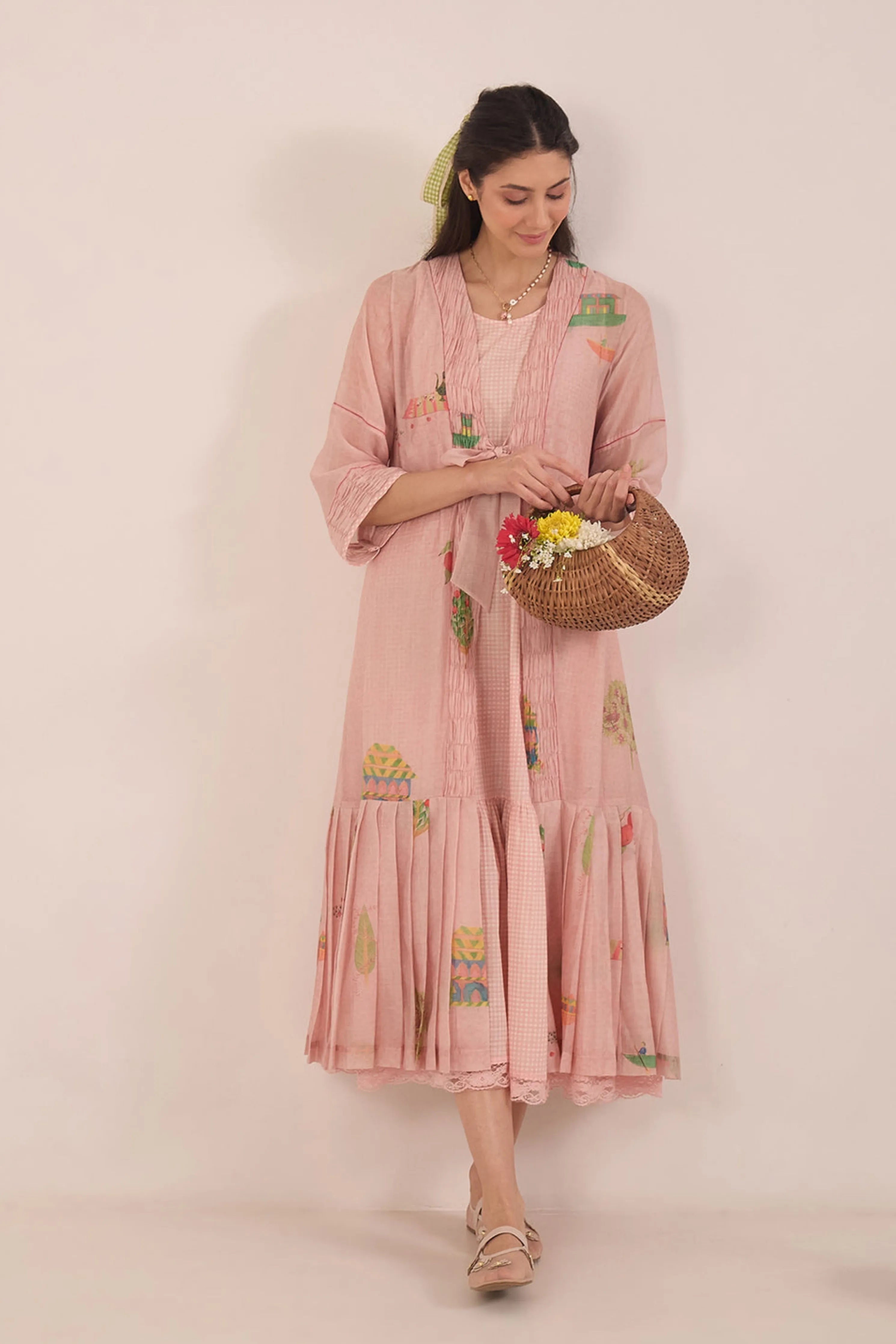 Gulposh Pleated Jacket Dress