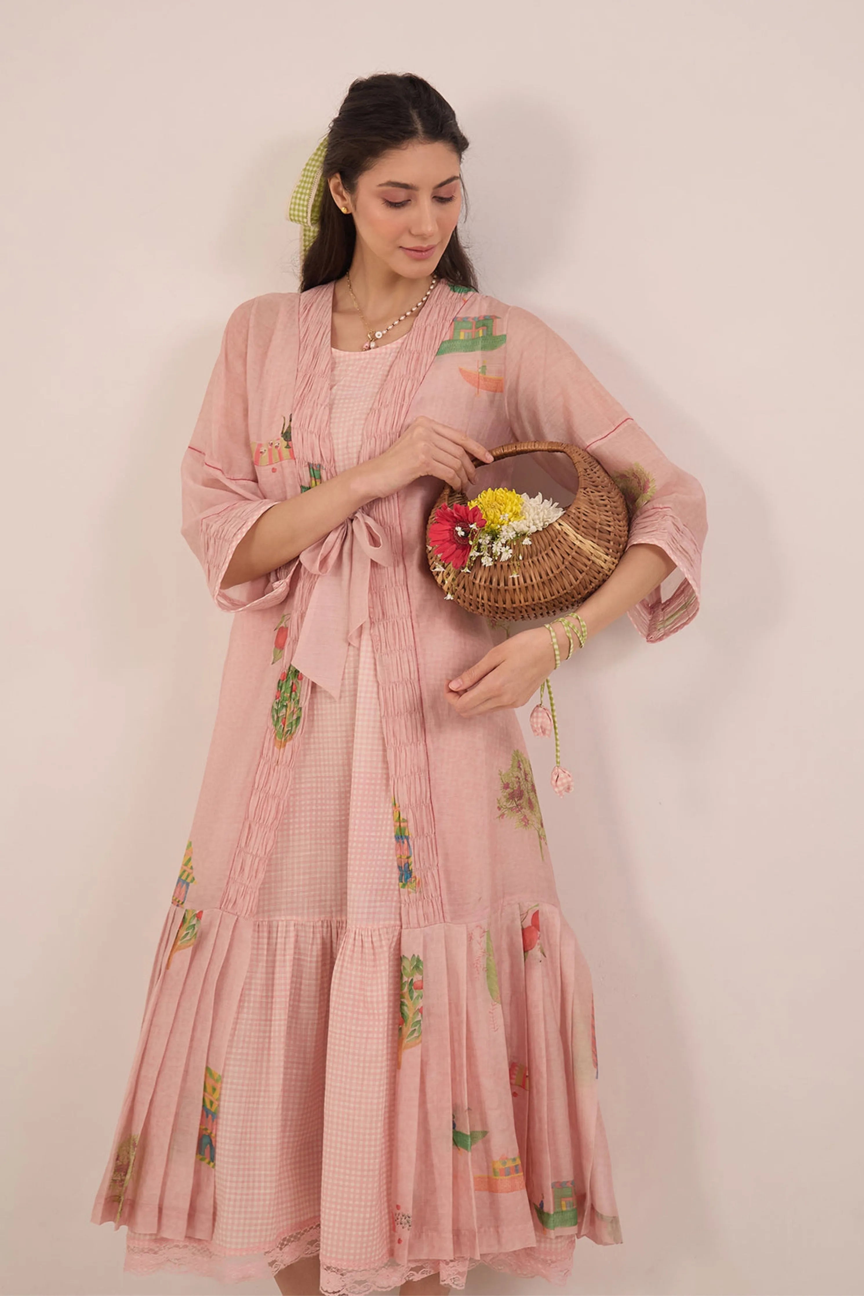 Gulposh Pleated Jacket Dress