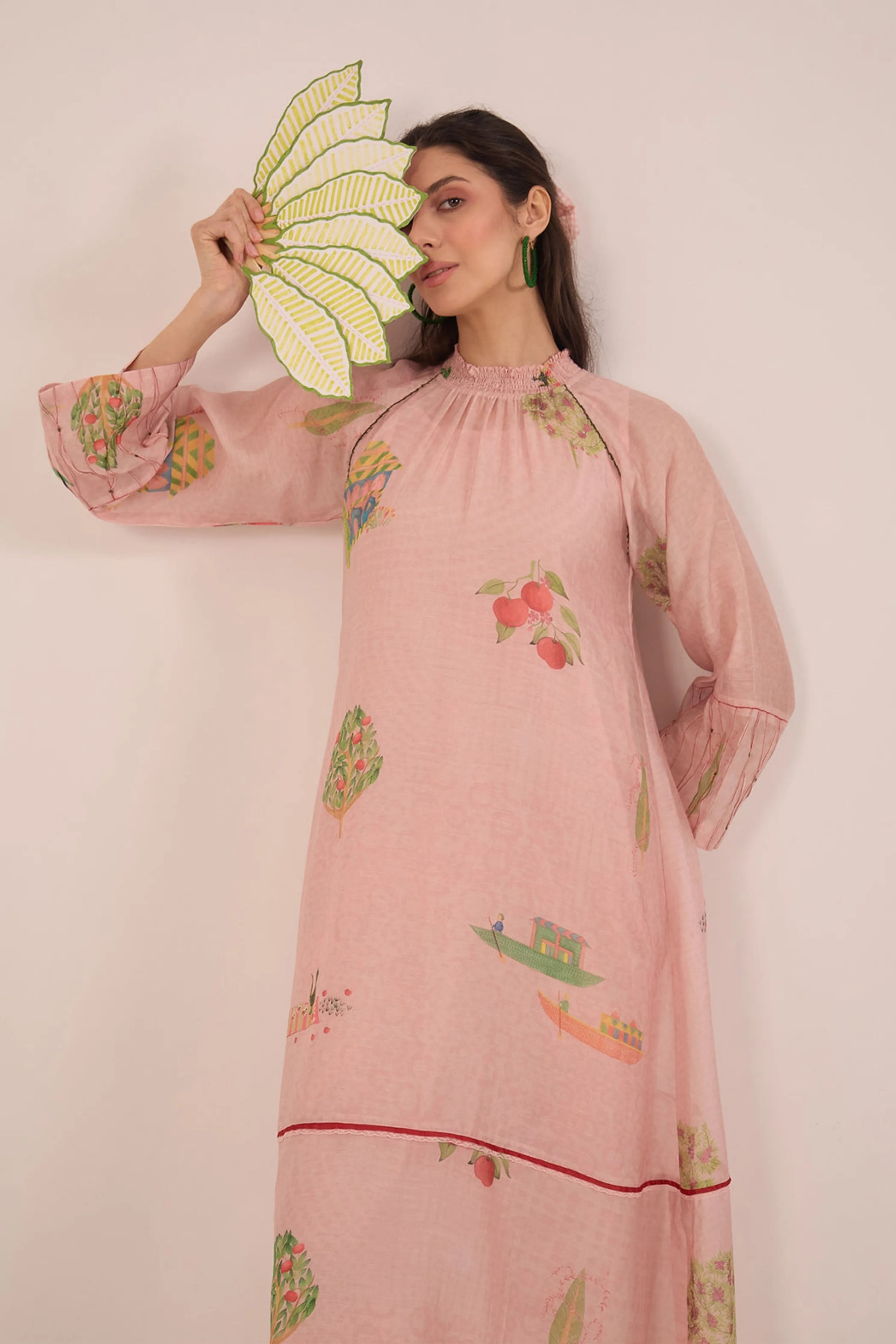 Gulposh Silk Raglan Dress