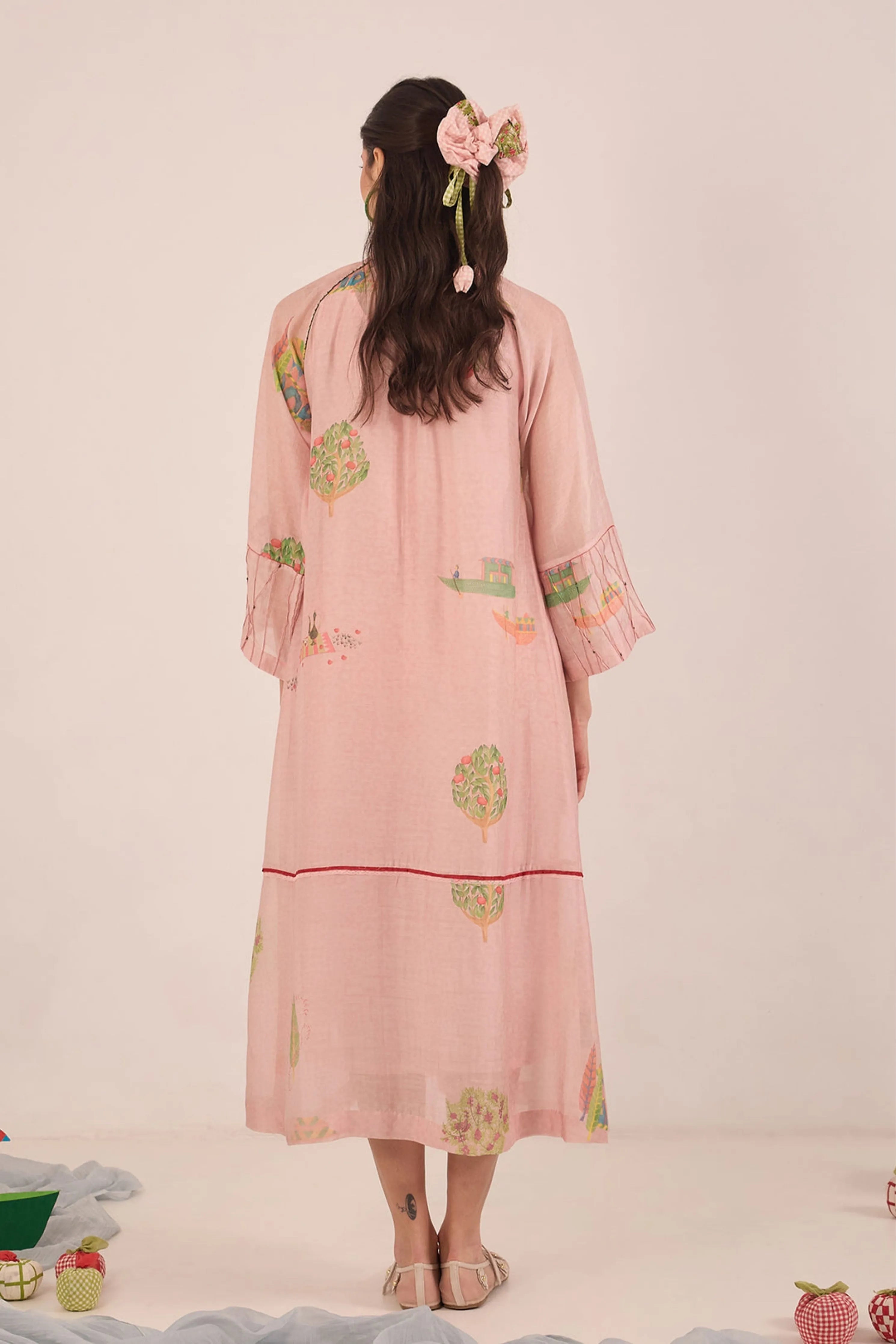 Gulposh Silk Raglan Dress