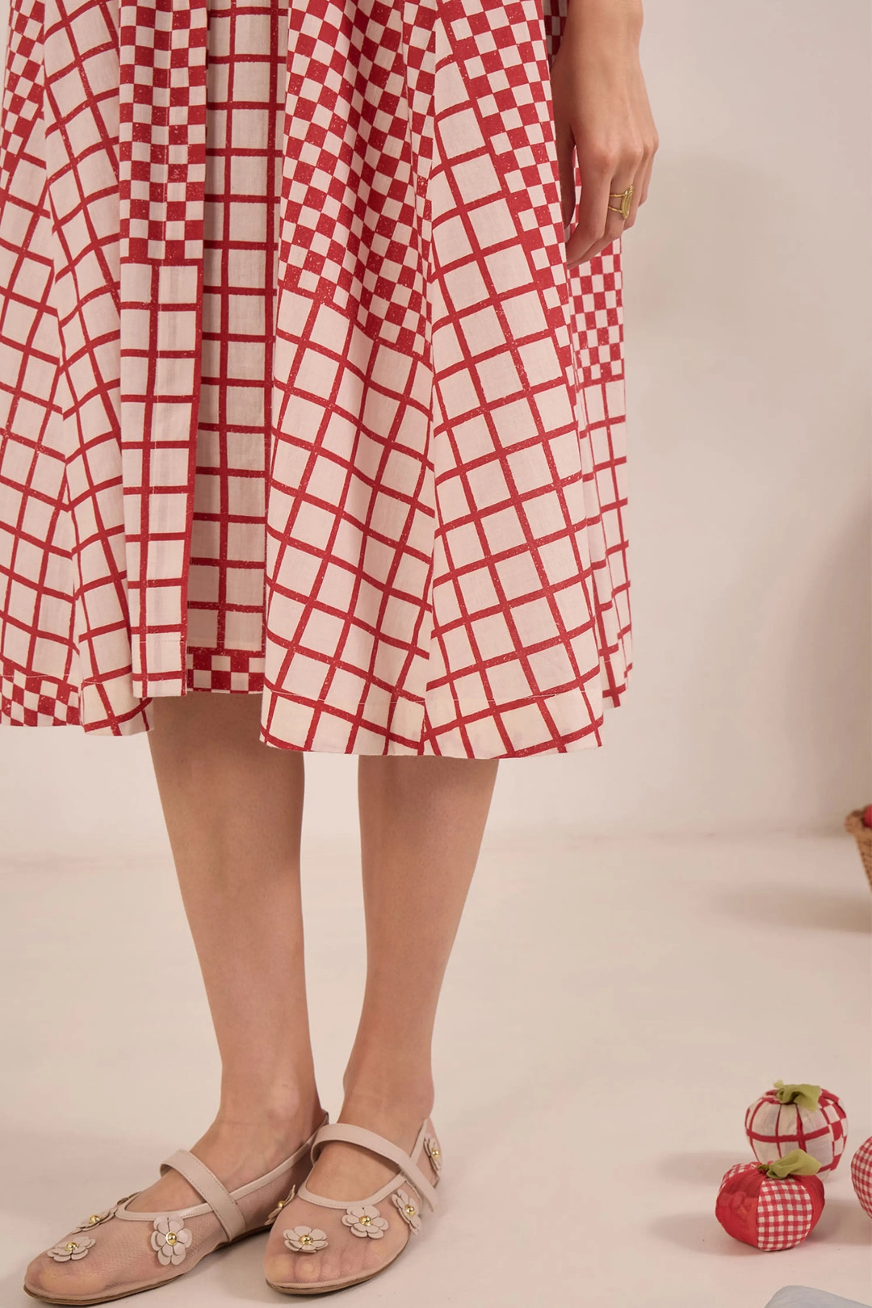 Aarol Check Midi Dress