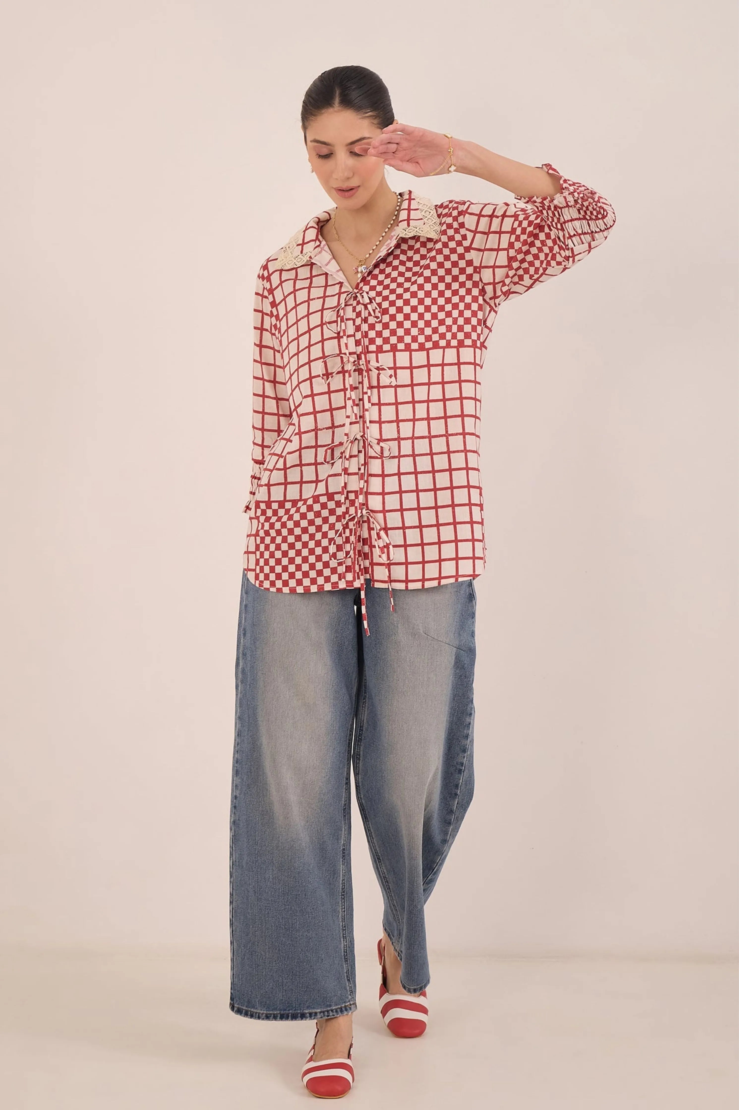 Aarol Check String Shirt