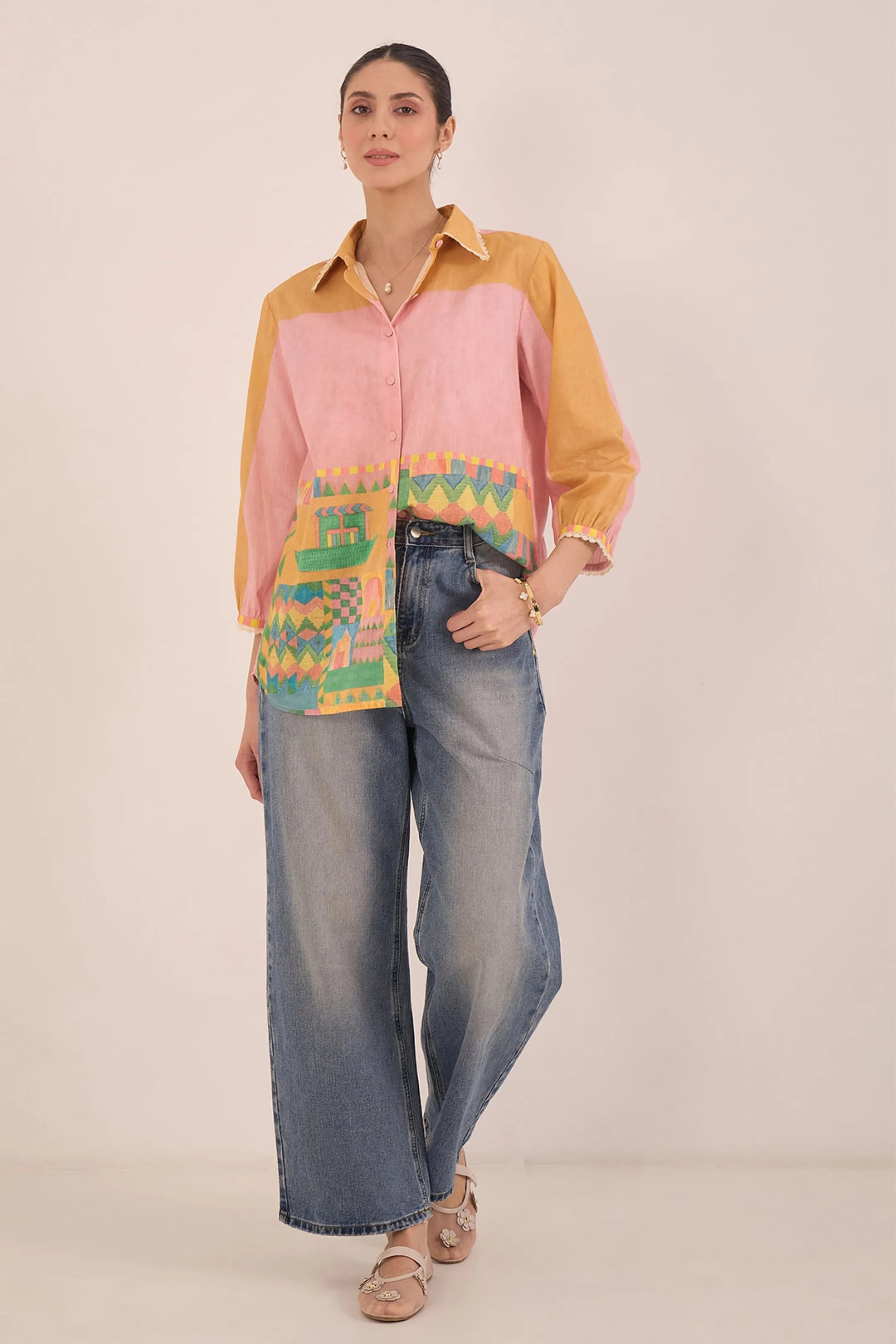 Kahwa Color Block Shirt