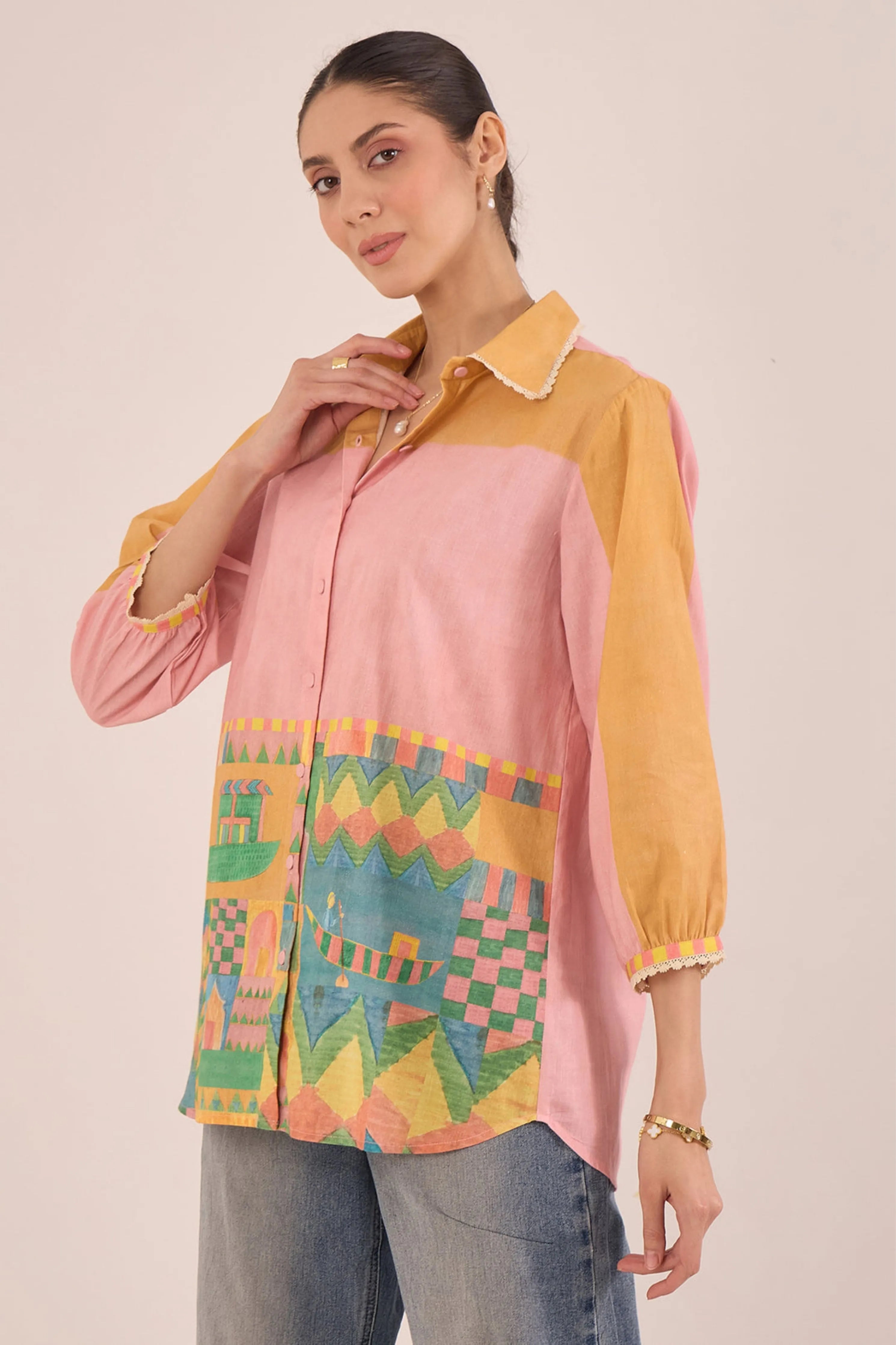 Kahwa Color Block Shirt