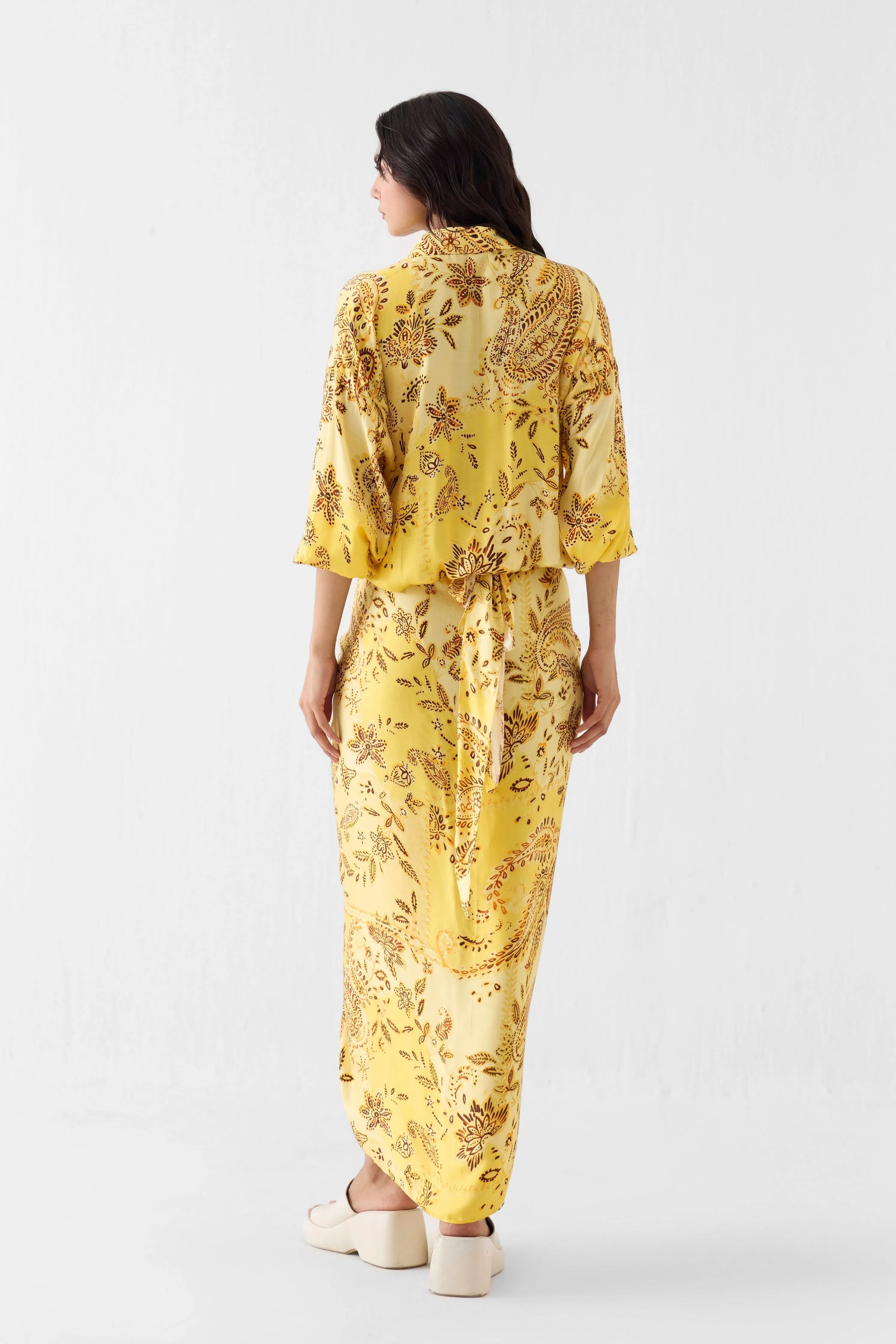 Ambi Draped Shirt Dress