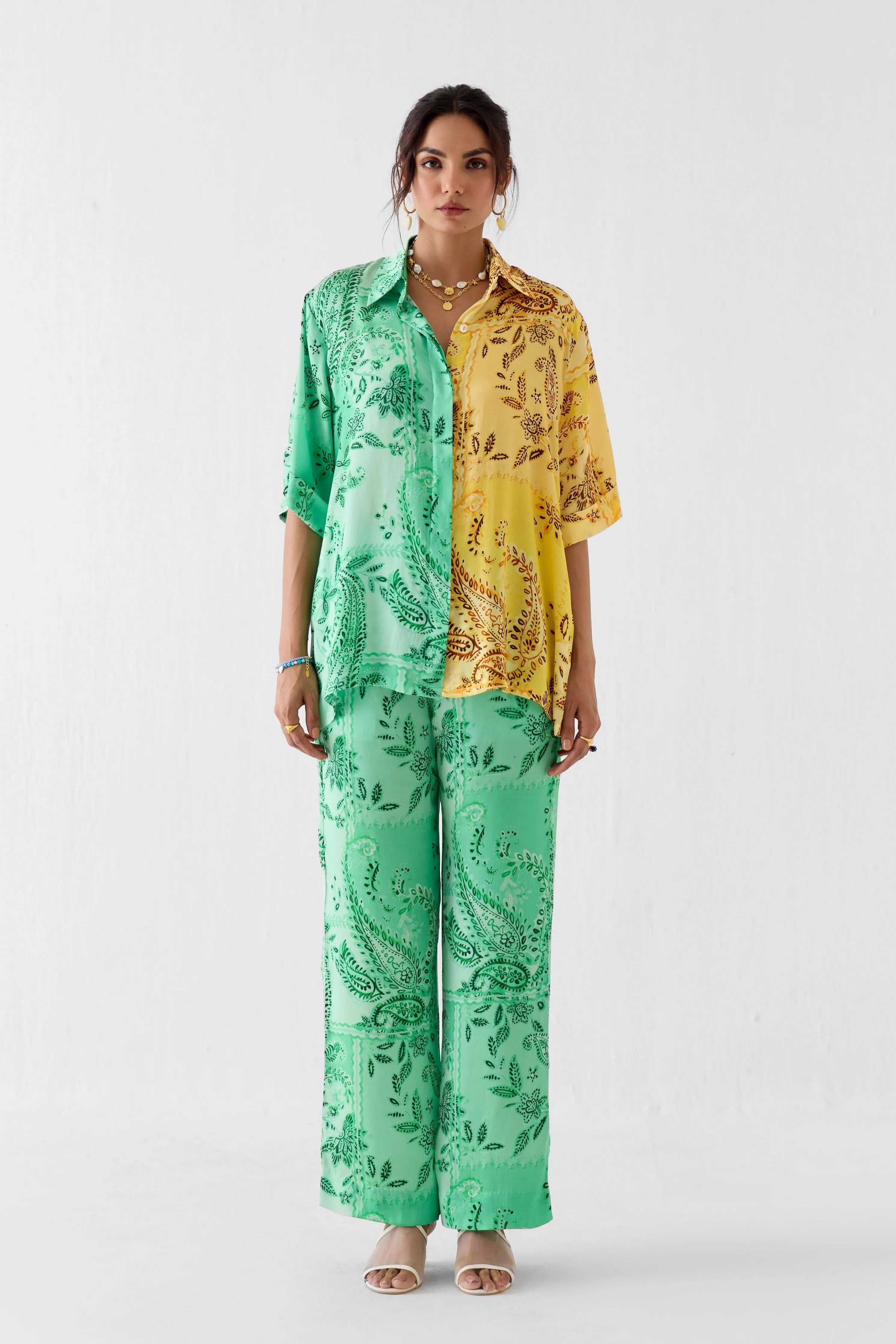 Buta Half And Half Shirt & Trousers