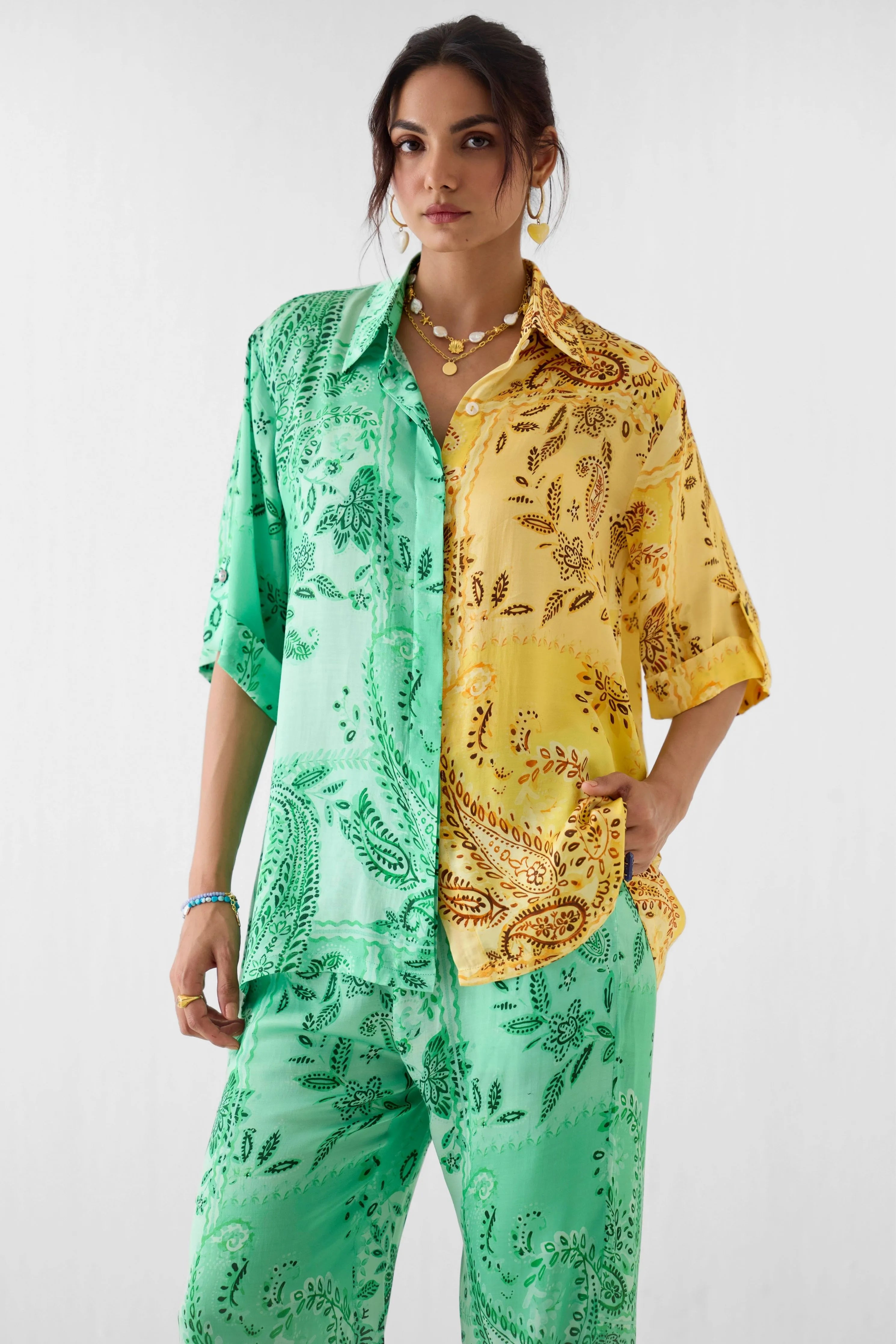 Buta Half And Half Shirt & Trousers