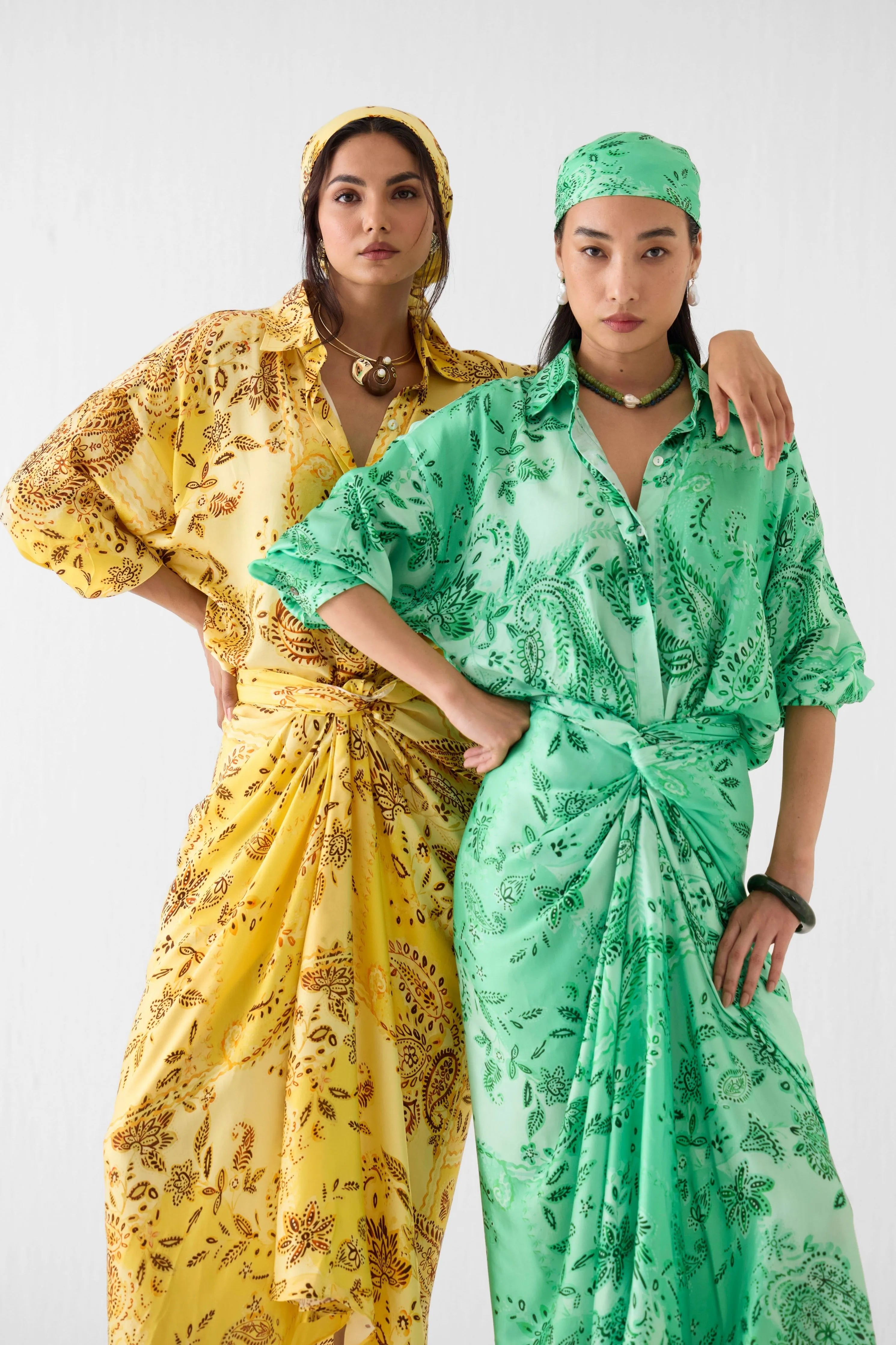 Buta Draped Shirt Dress