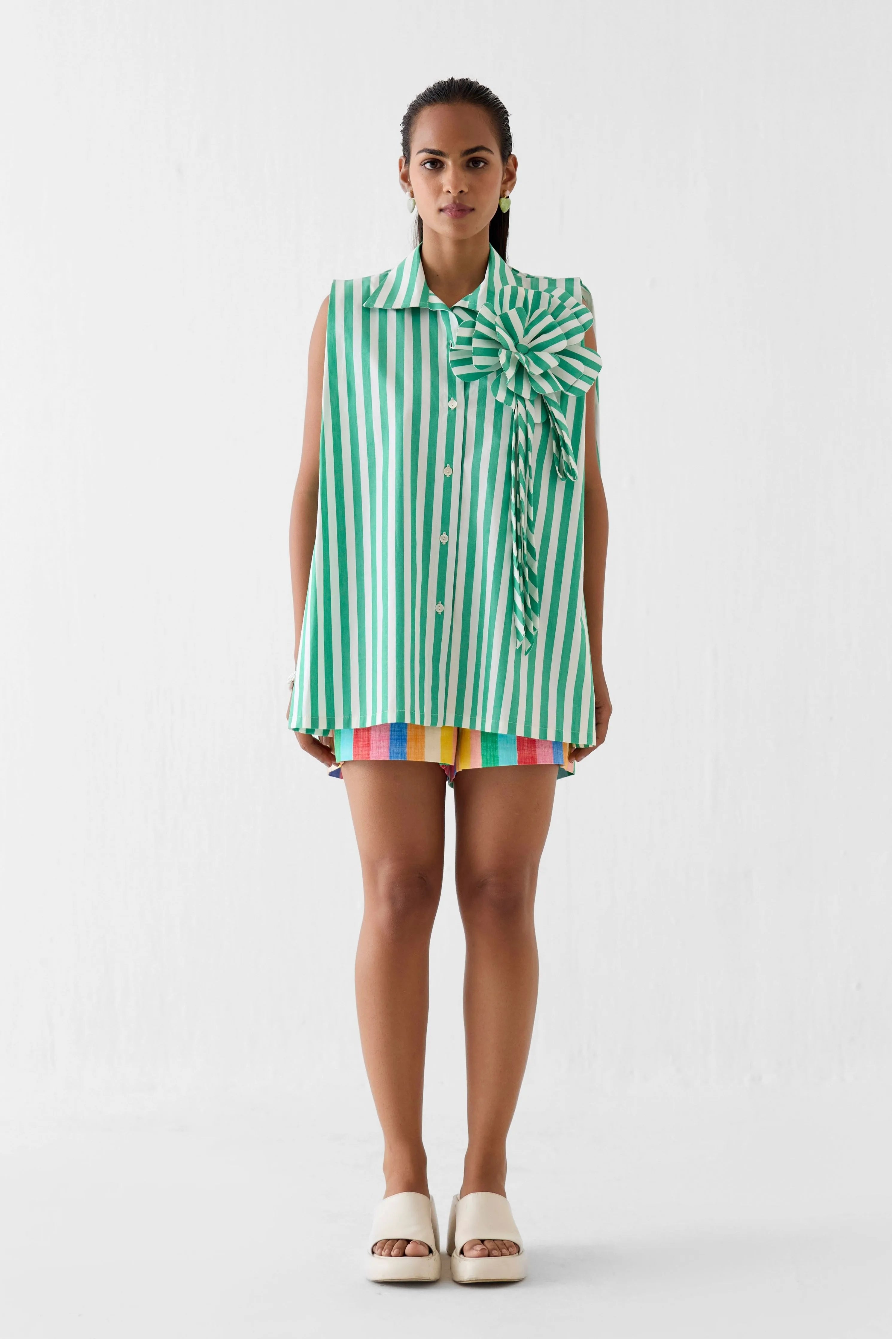 Mint Shirt With Flower