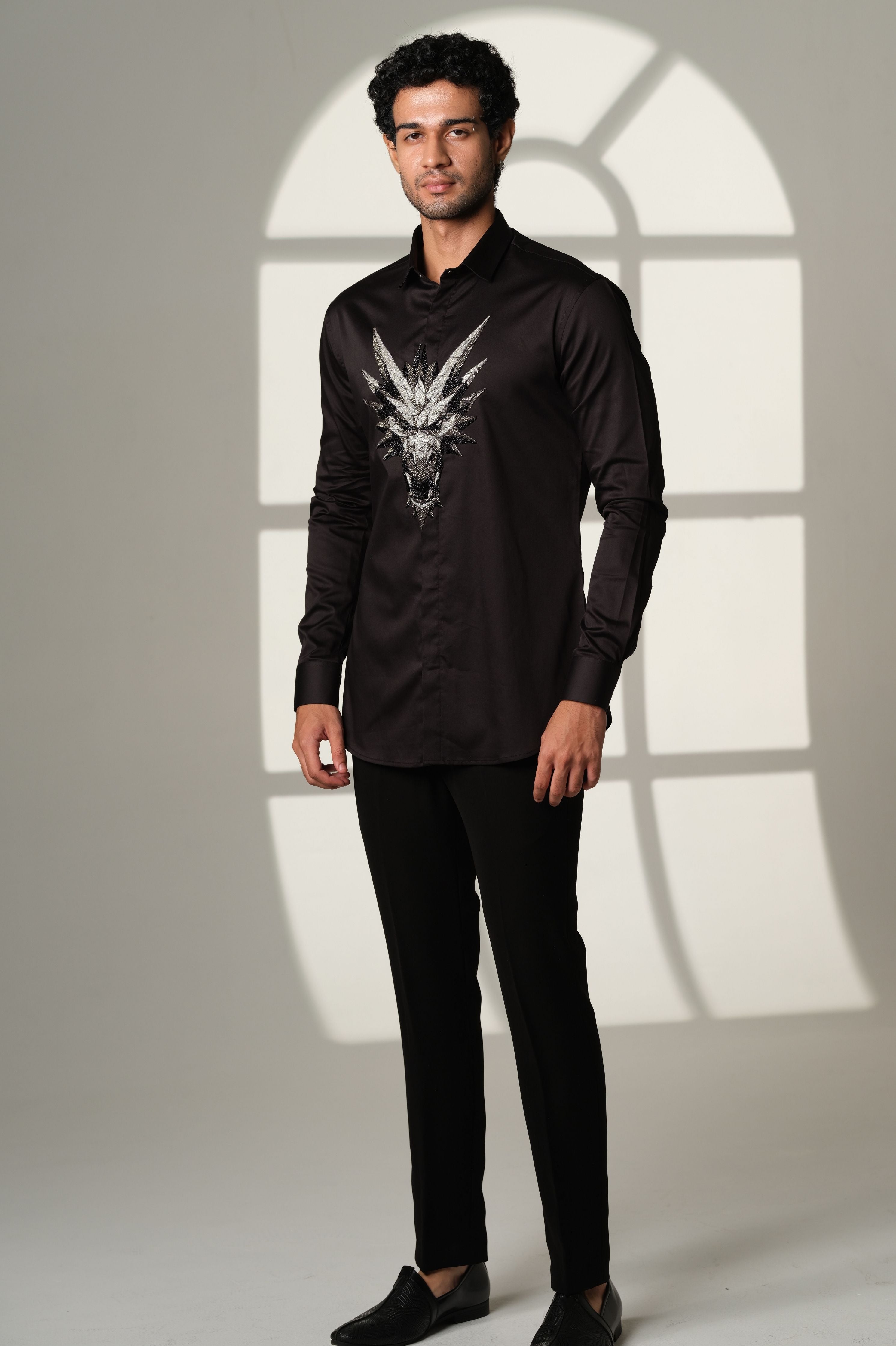 Black Shirt With 3D Monster On Center