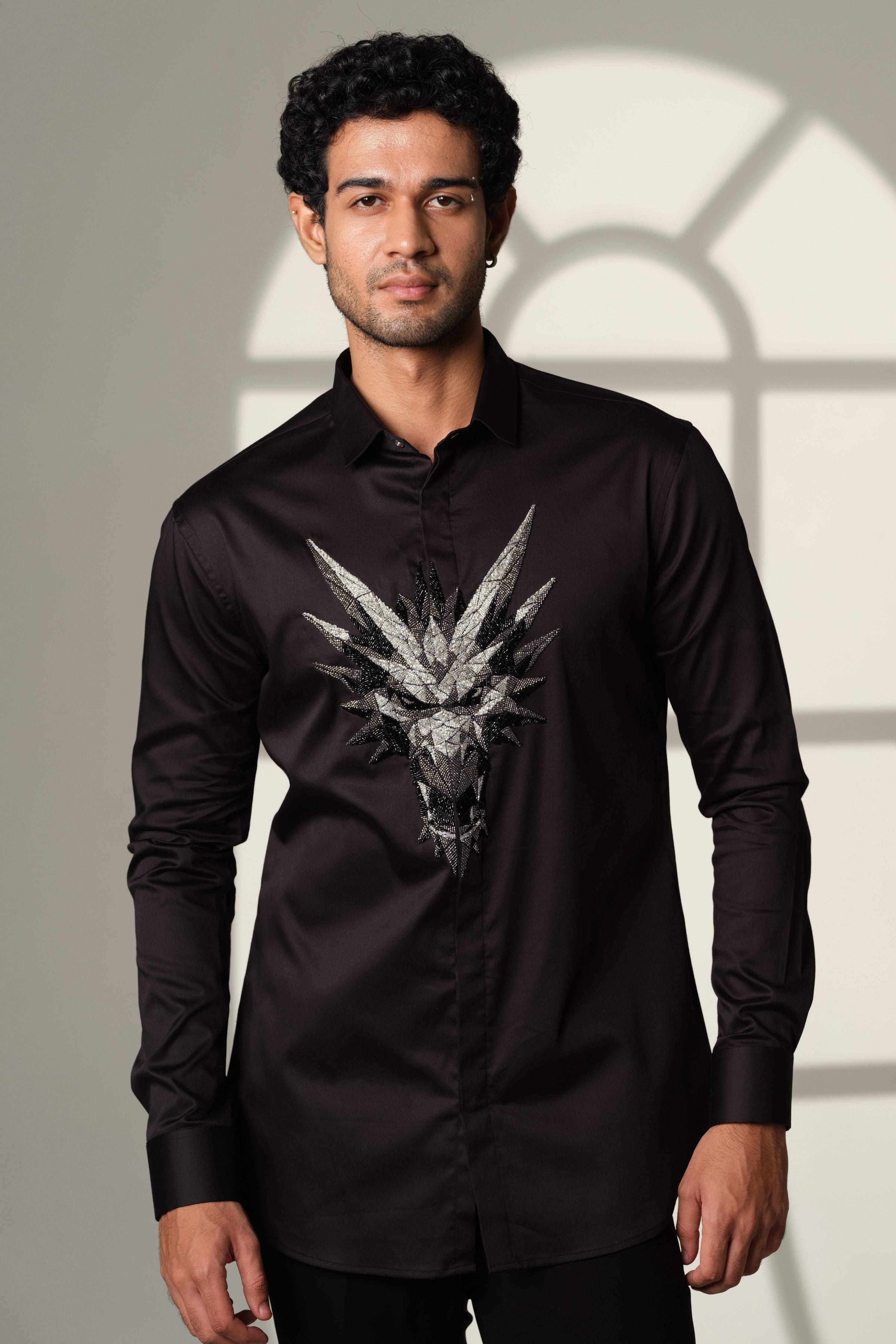 Black Shirt With 3D Monster On Center