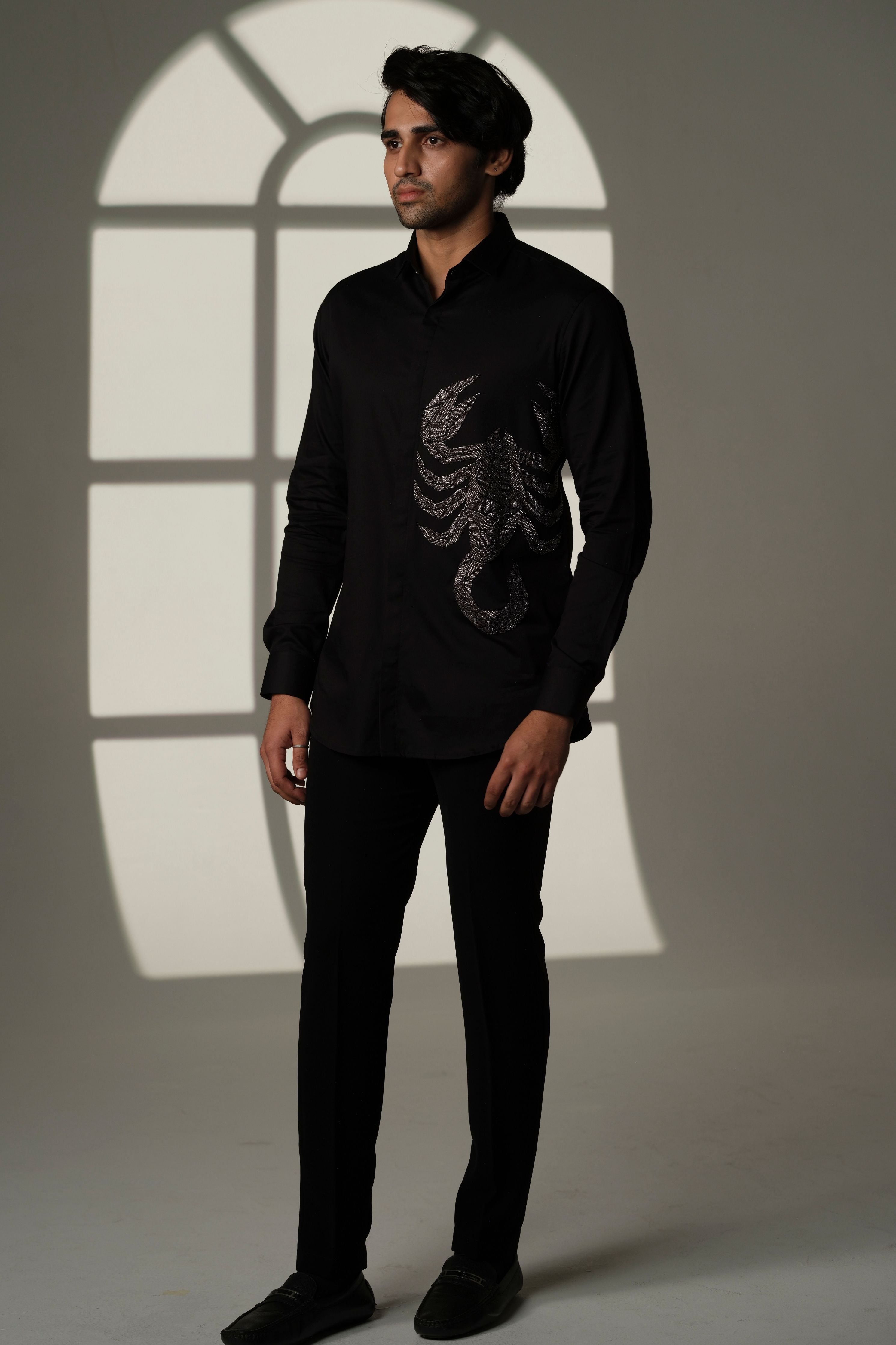 Black Shirt With Gun Metal  Scorpion