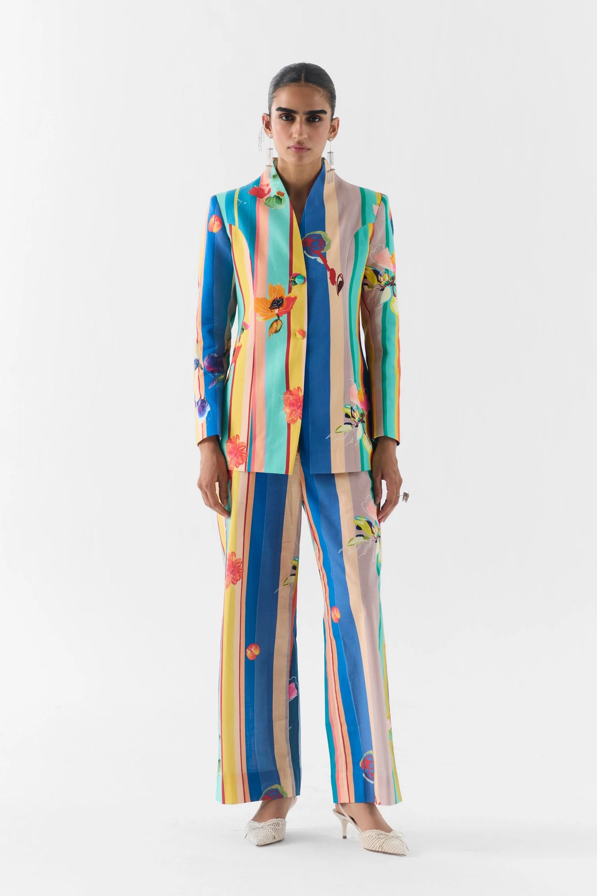 Blue Barcode Blazer & Pants