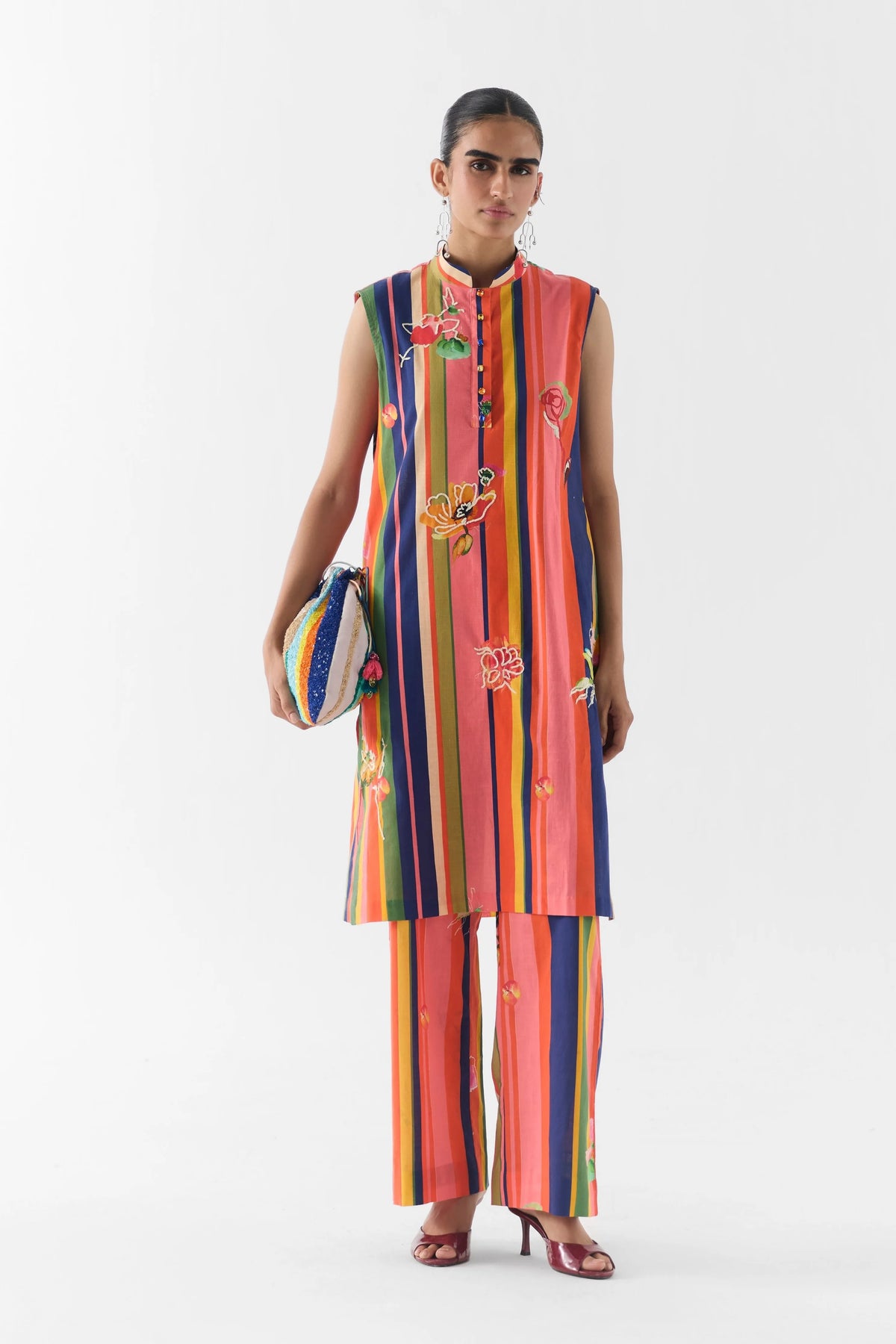 Pink Barcode Kurta & Pants