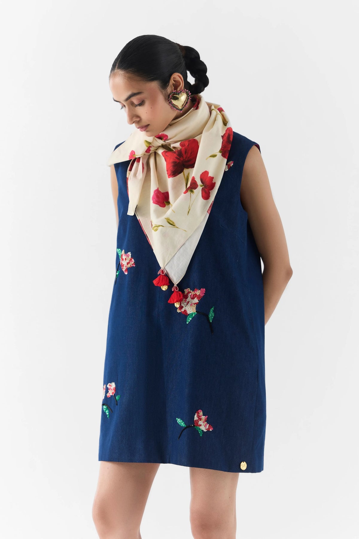 Rose Denim Dress