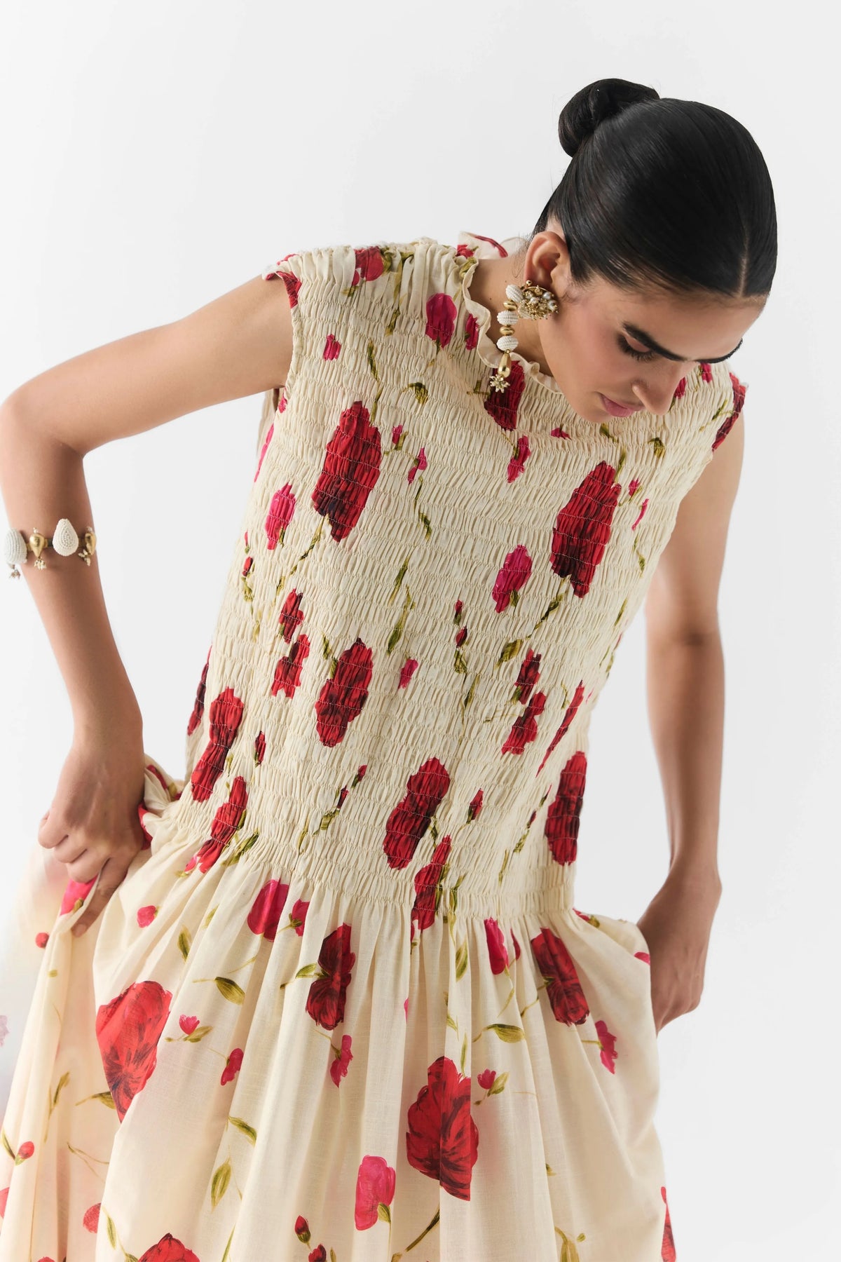 Sisley Rose Ruching Dress
