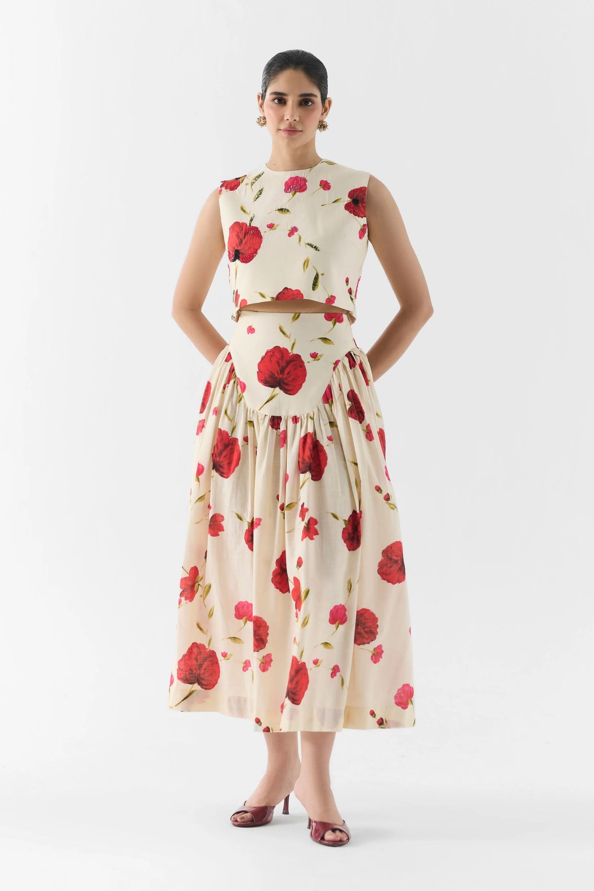 Sisley Rose Crop Top & Skirt
