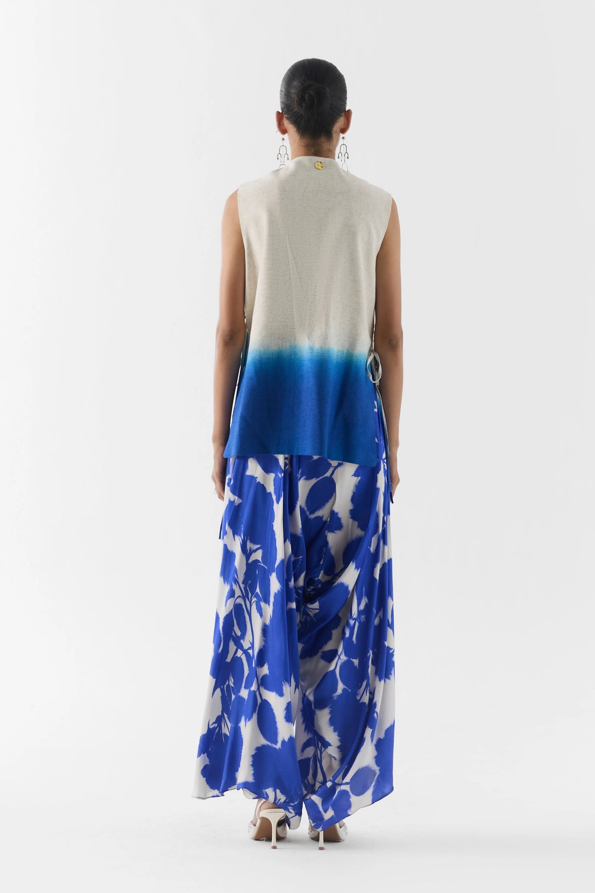 Blue Ink Vest & Knot Skirt
