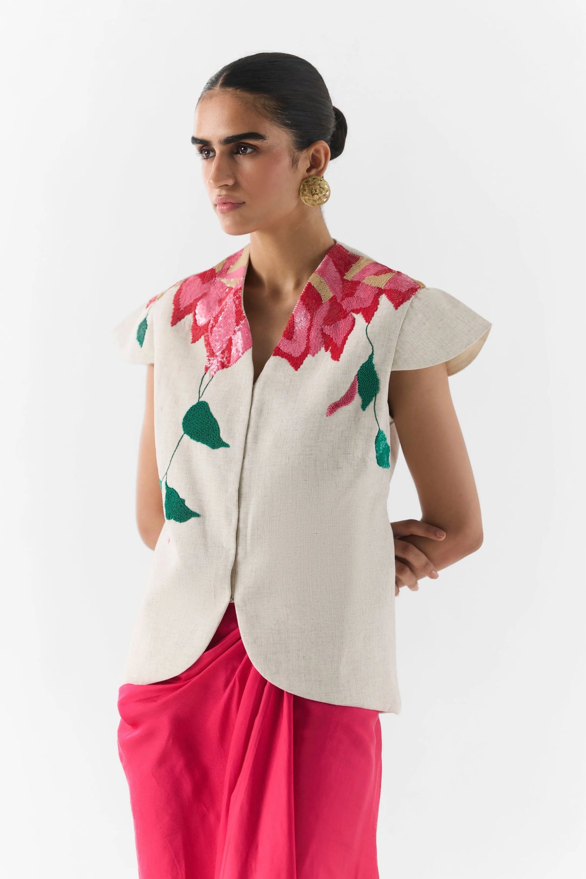 Pink Rose Vest & Knot Skirt