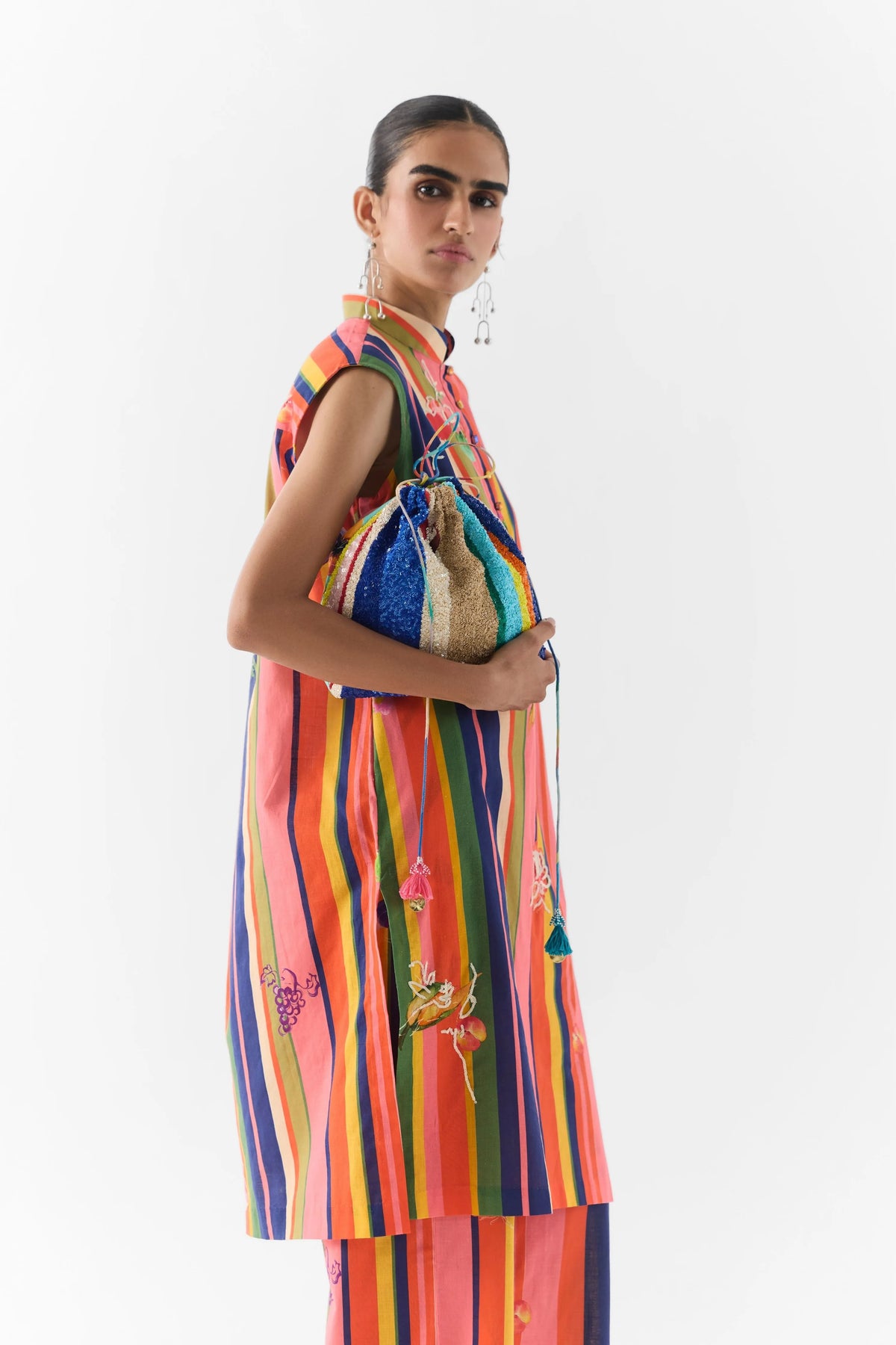 Blue Barcode Potli Bag