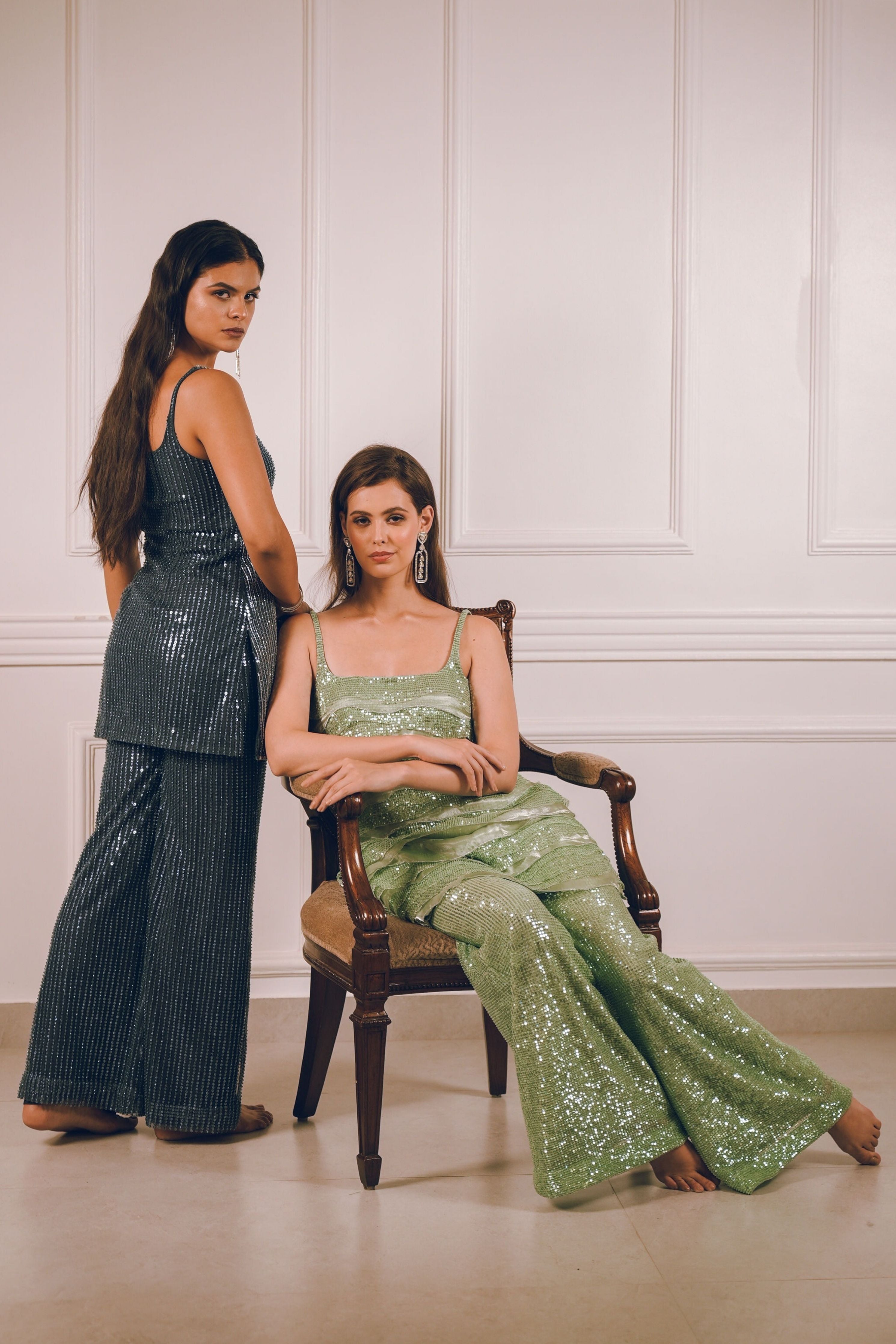 Boundless Layered Sequins Kurta Set