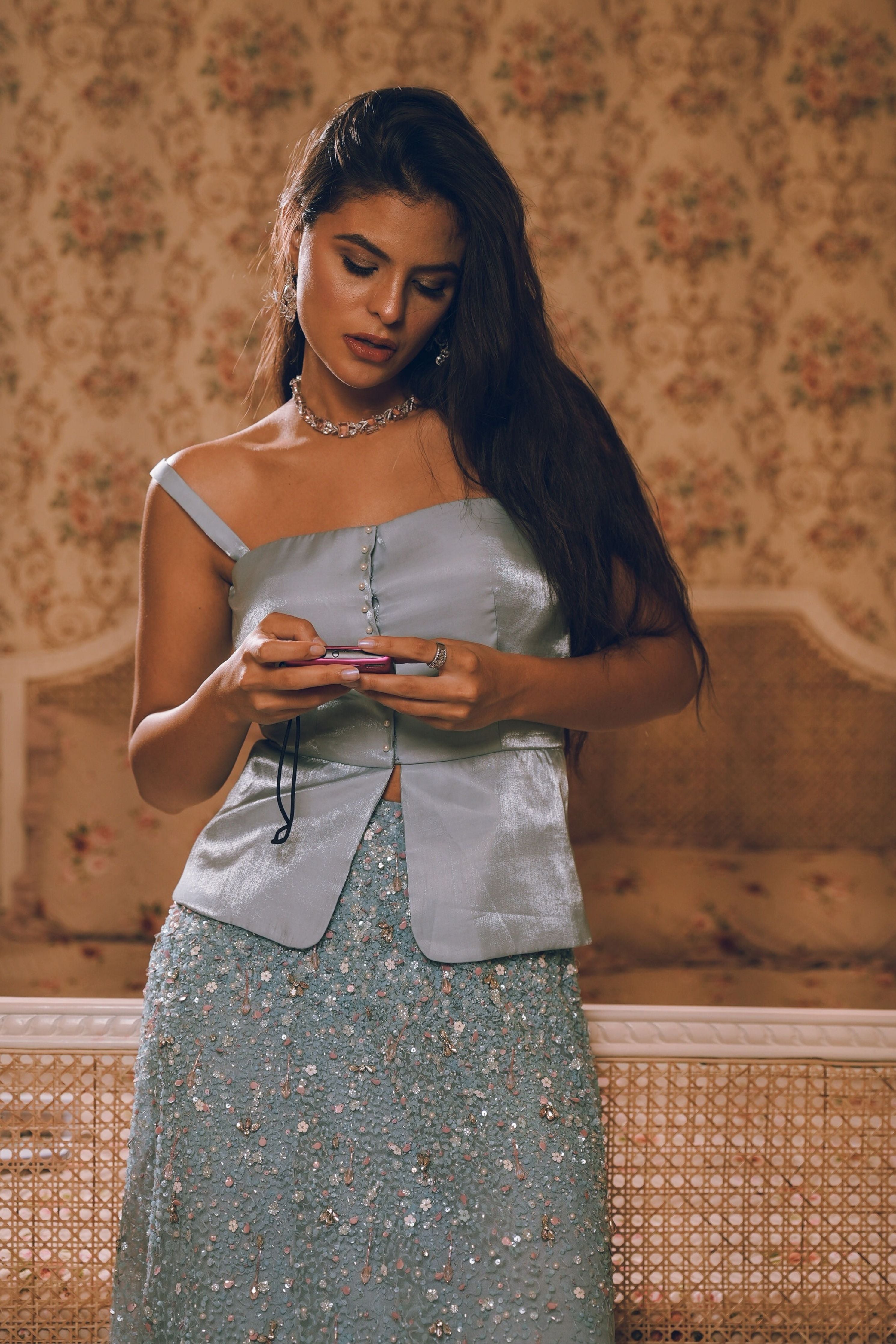 Rising Satin Skirt Set