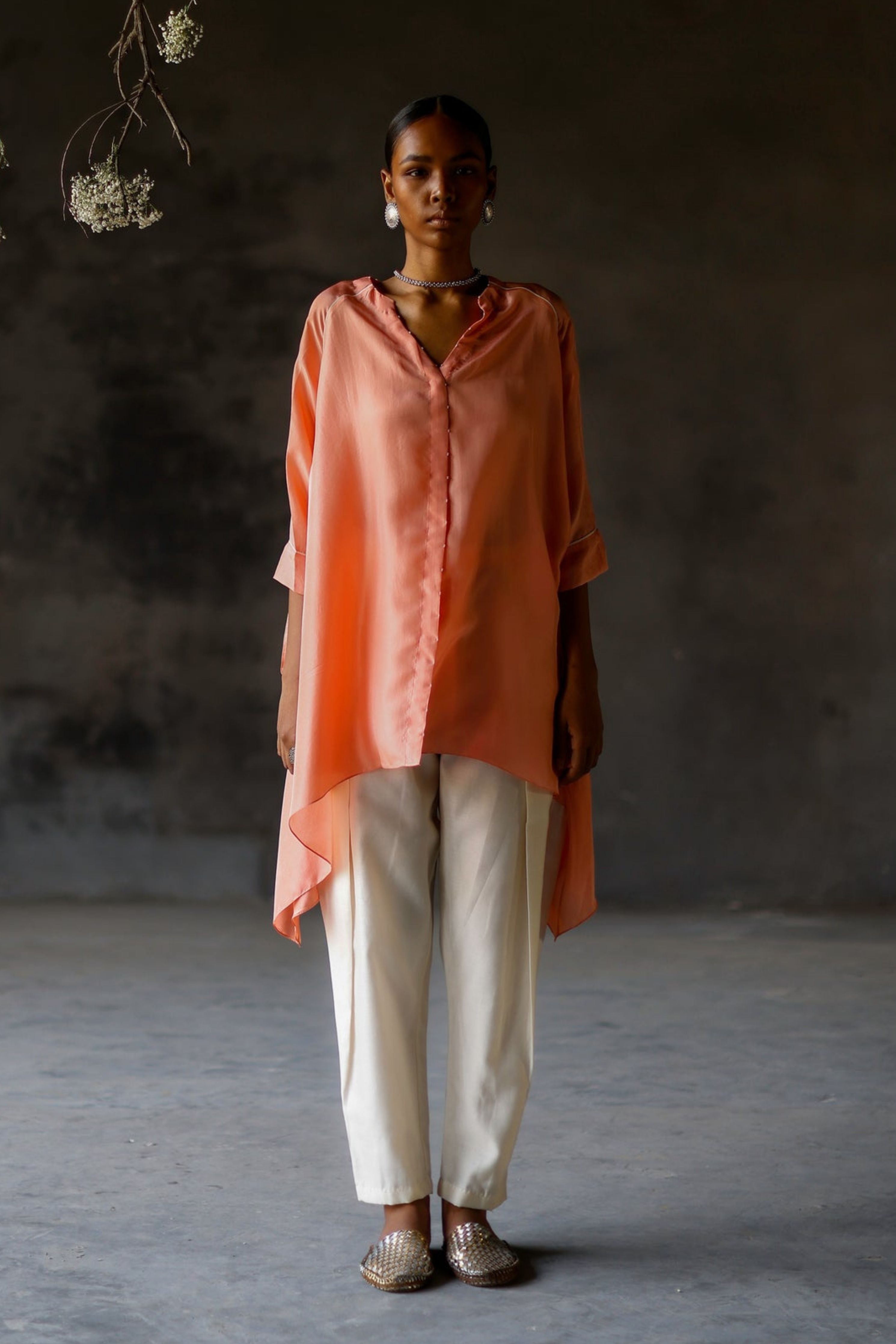 Coral Amy Kameez Set