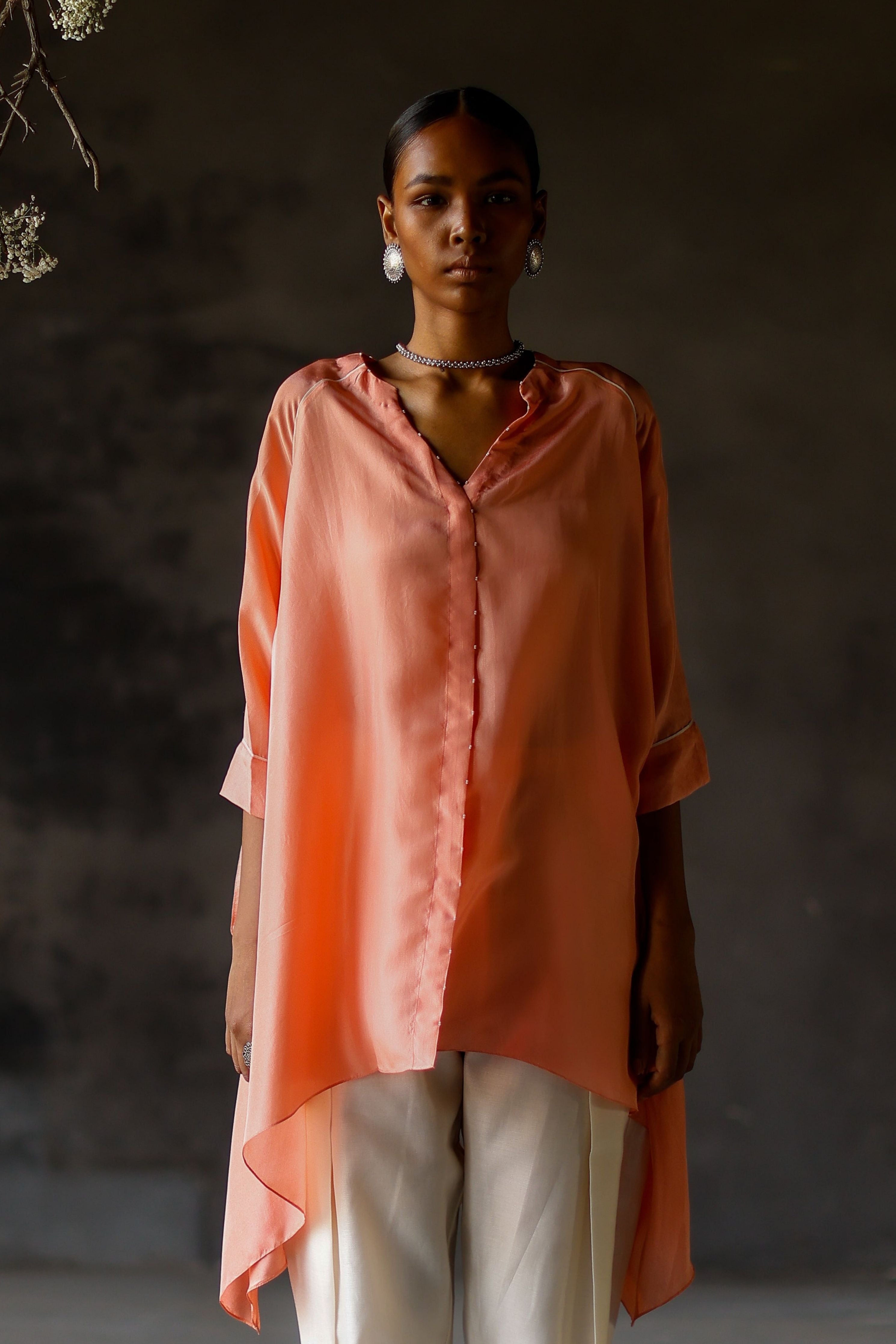 Coral Amy Kameez Set