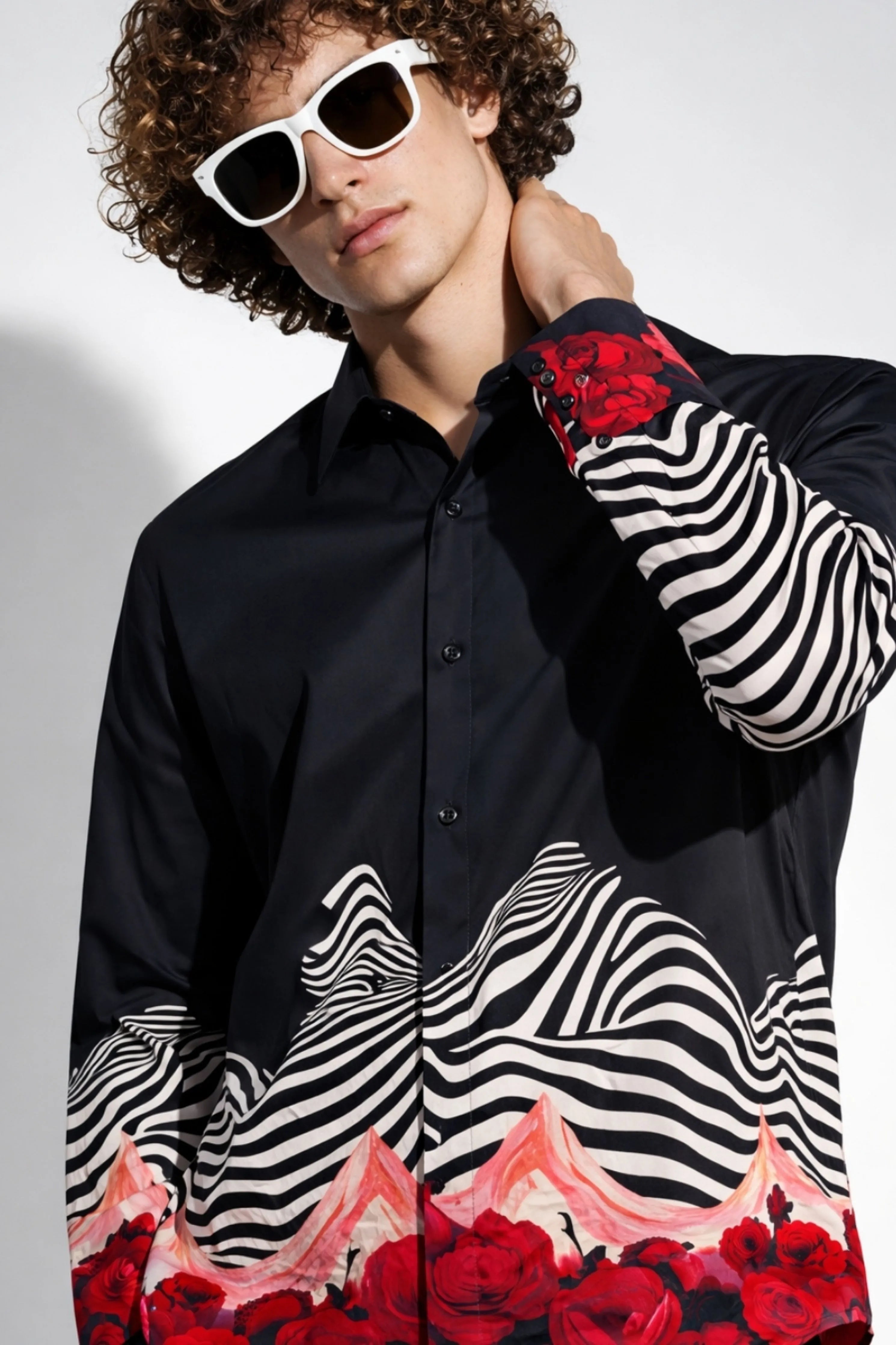 Black Wave Printed Shirt