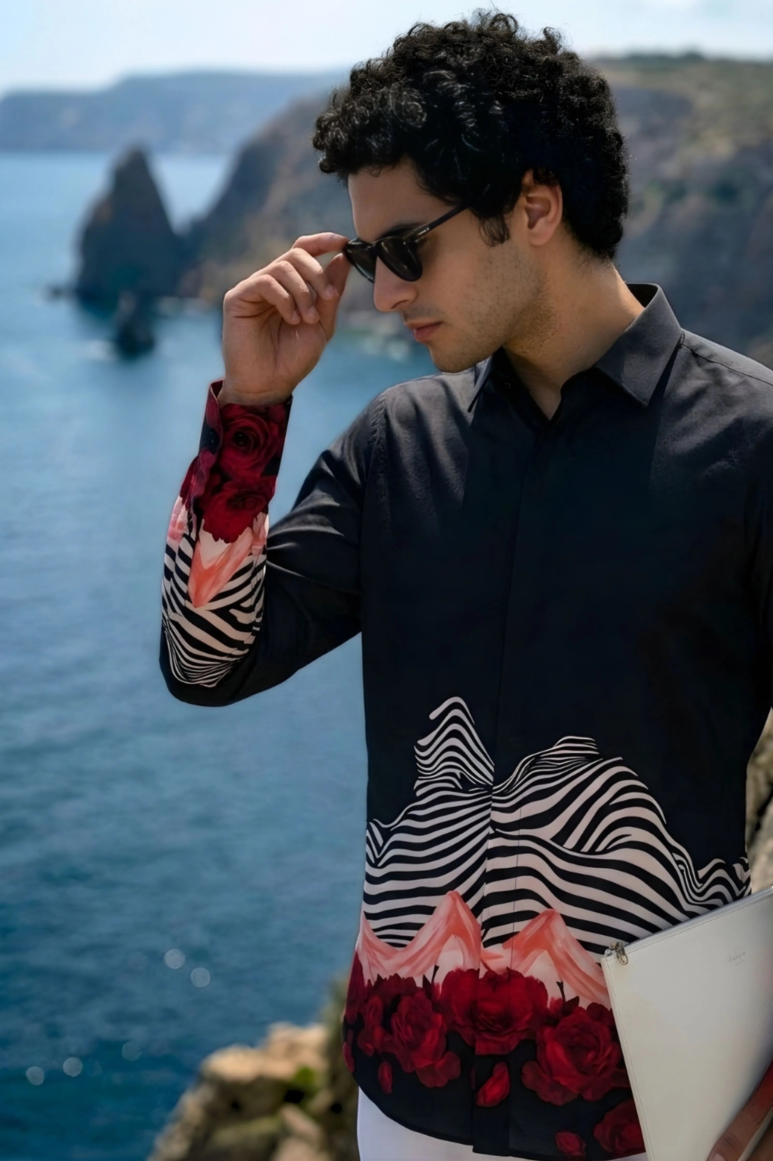 Black Wave Printed Shirt