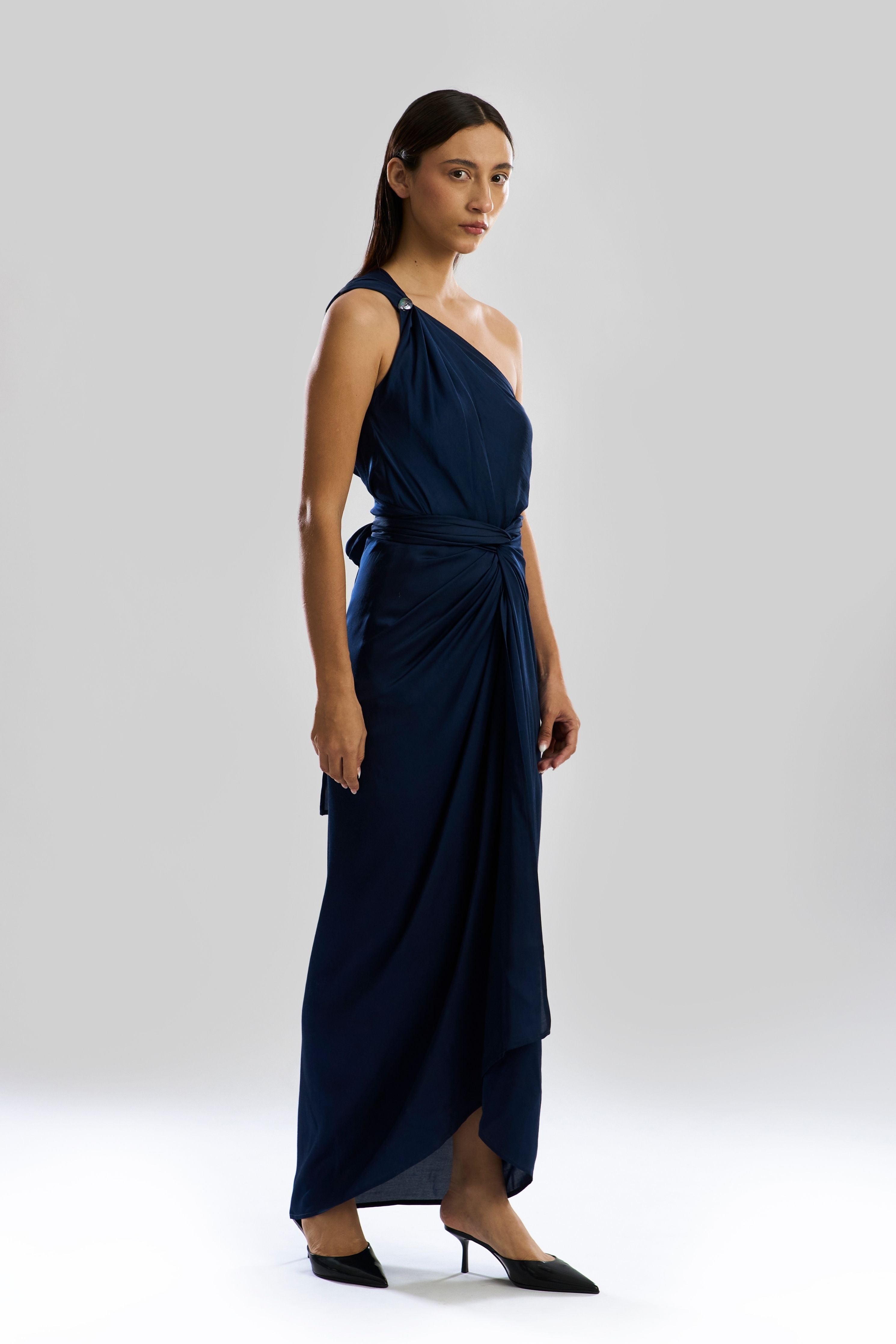Deep Water Drape Sarong Dress